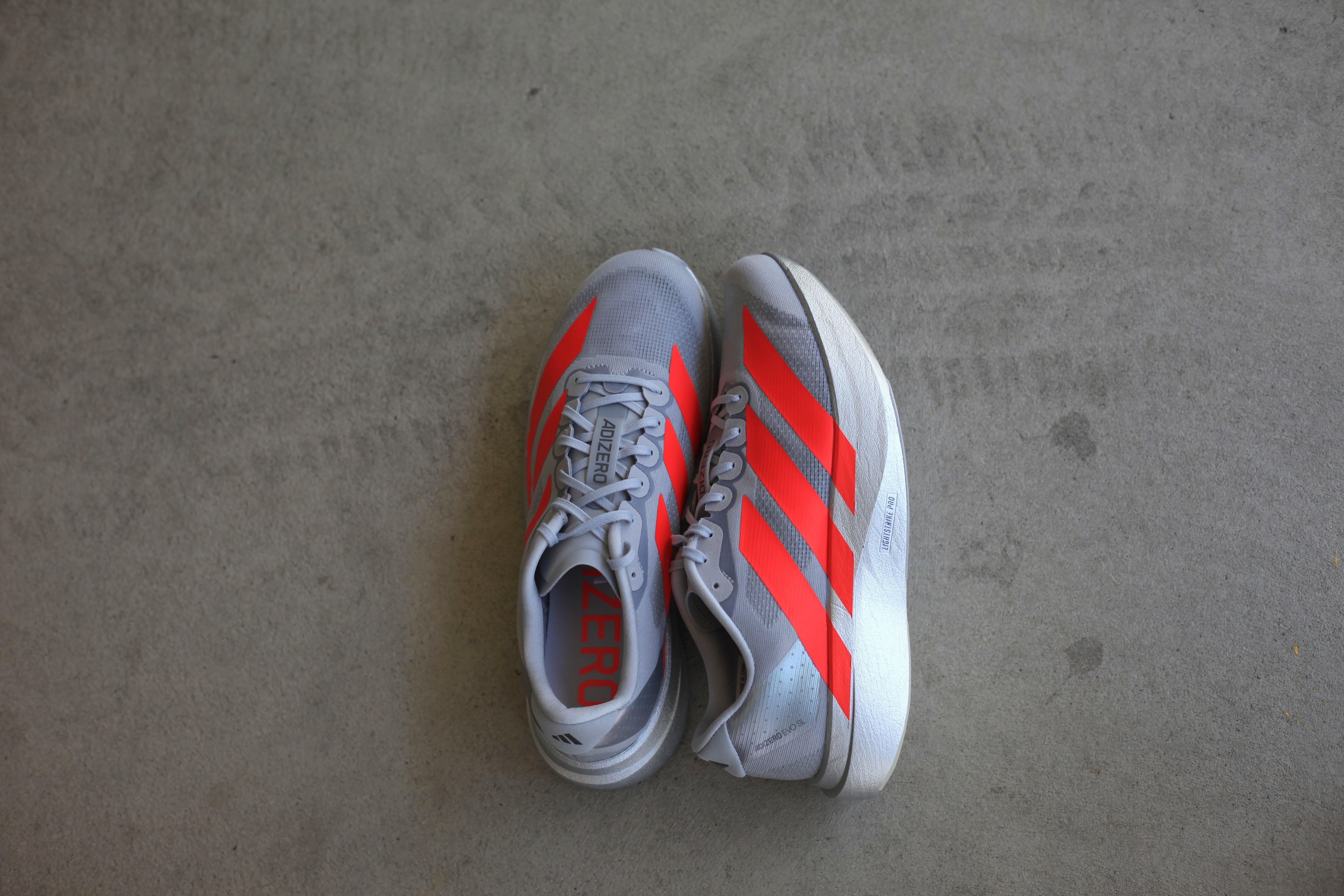 Adidas Adizero EVO SL Metallic Silver / Lucid Red
