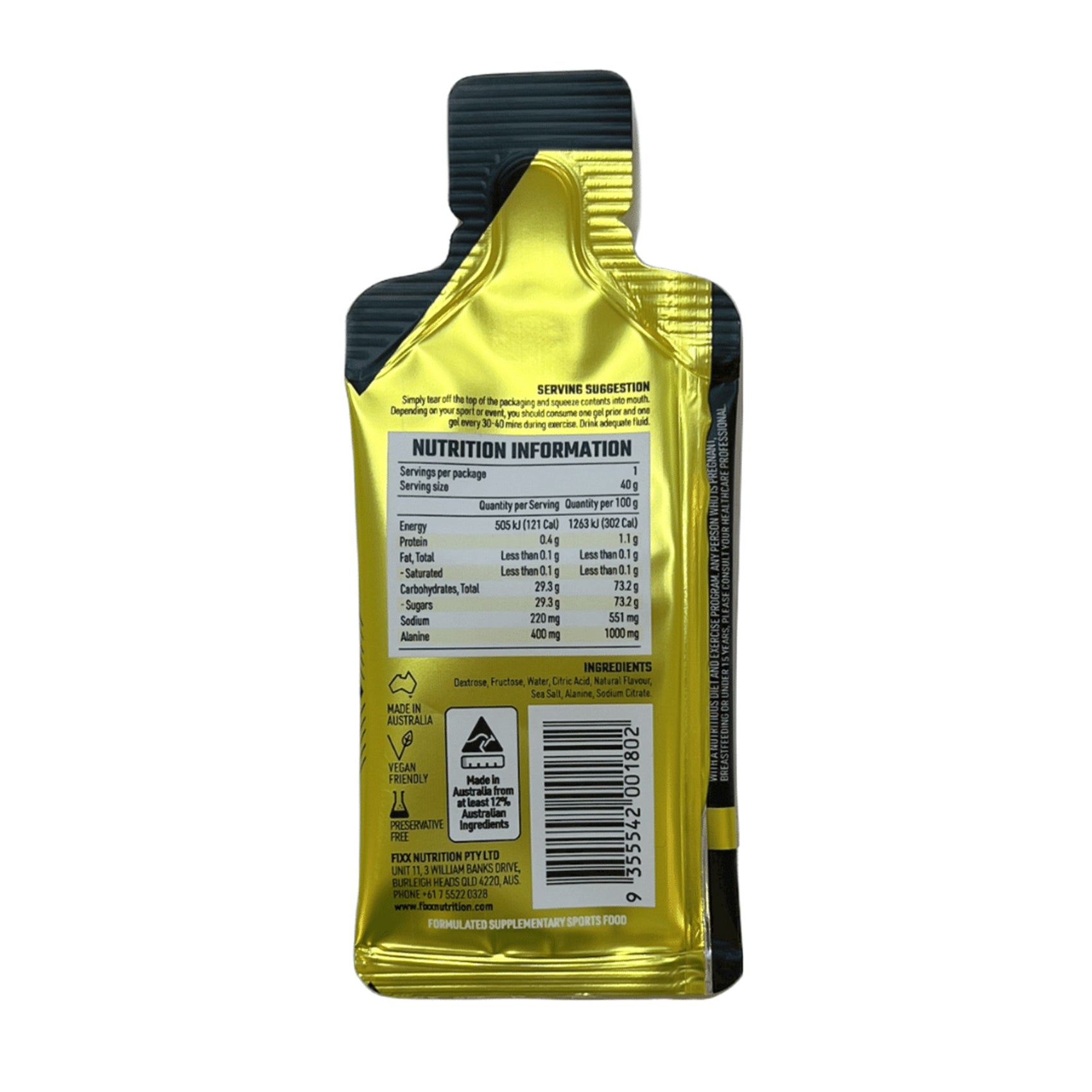 Fixx Nutrition Gel X Pro Energy Gel