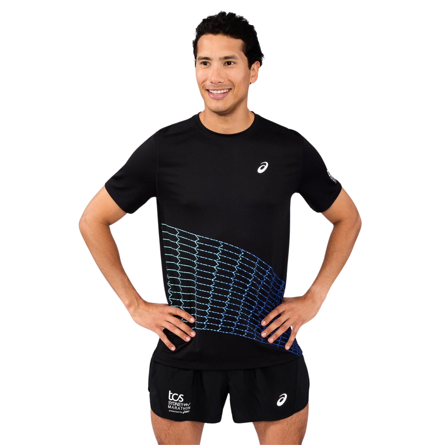 Mens ASICS Silver Short Sleeve Top - Sydney Marathon 2026
