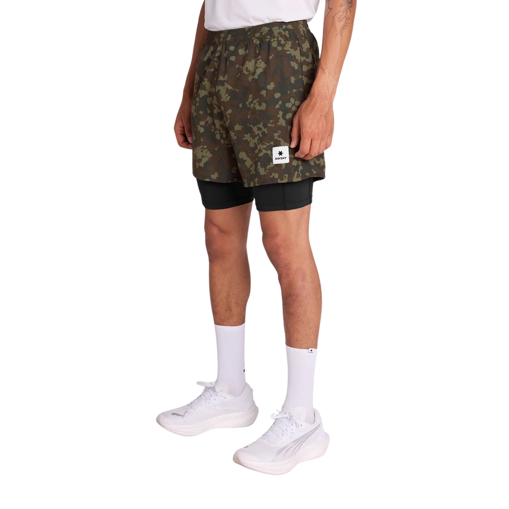 Mens Saysky Camo Pace 2-in-1 Shorts 5 Inch