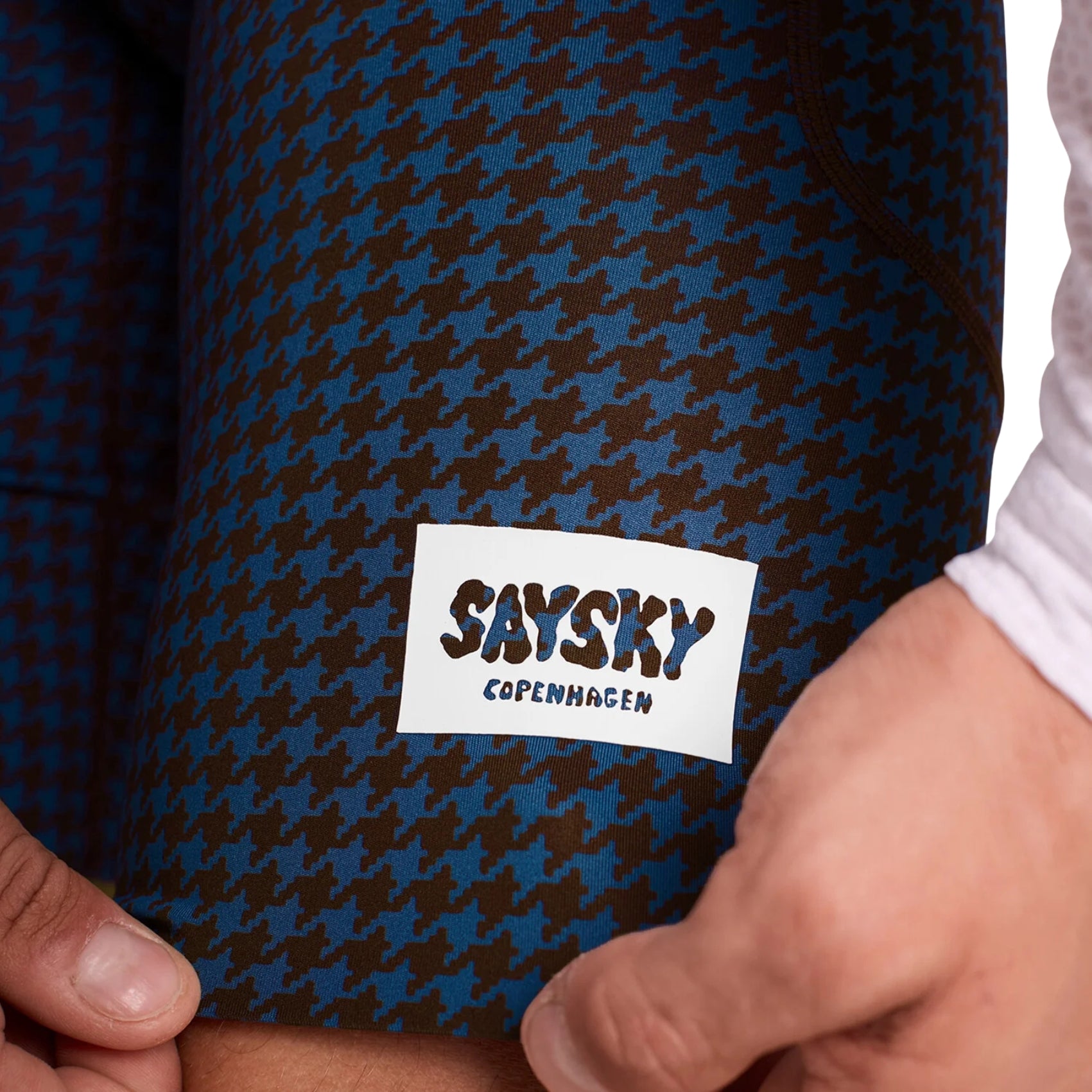 Mens Saysky Houndstooth Combat+ Short Tights 9 Inch