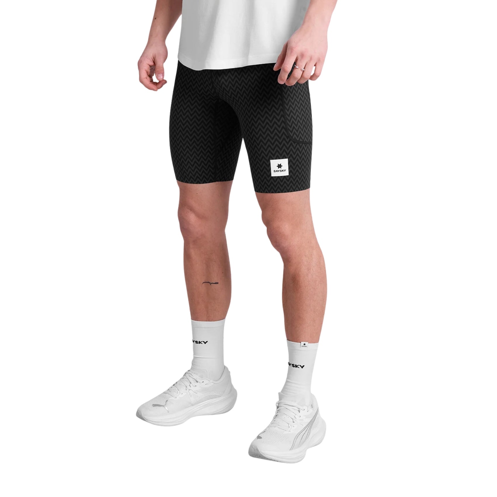 Mens Saysky Zig Zag Combat+ Short Tights 9 Inch