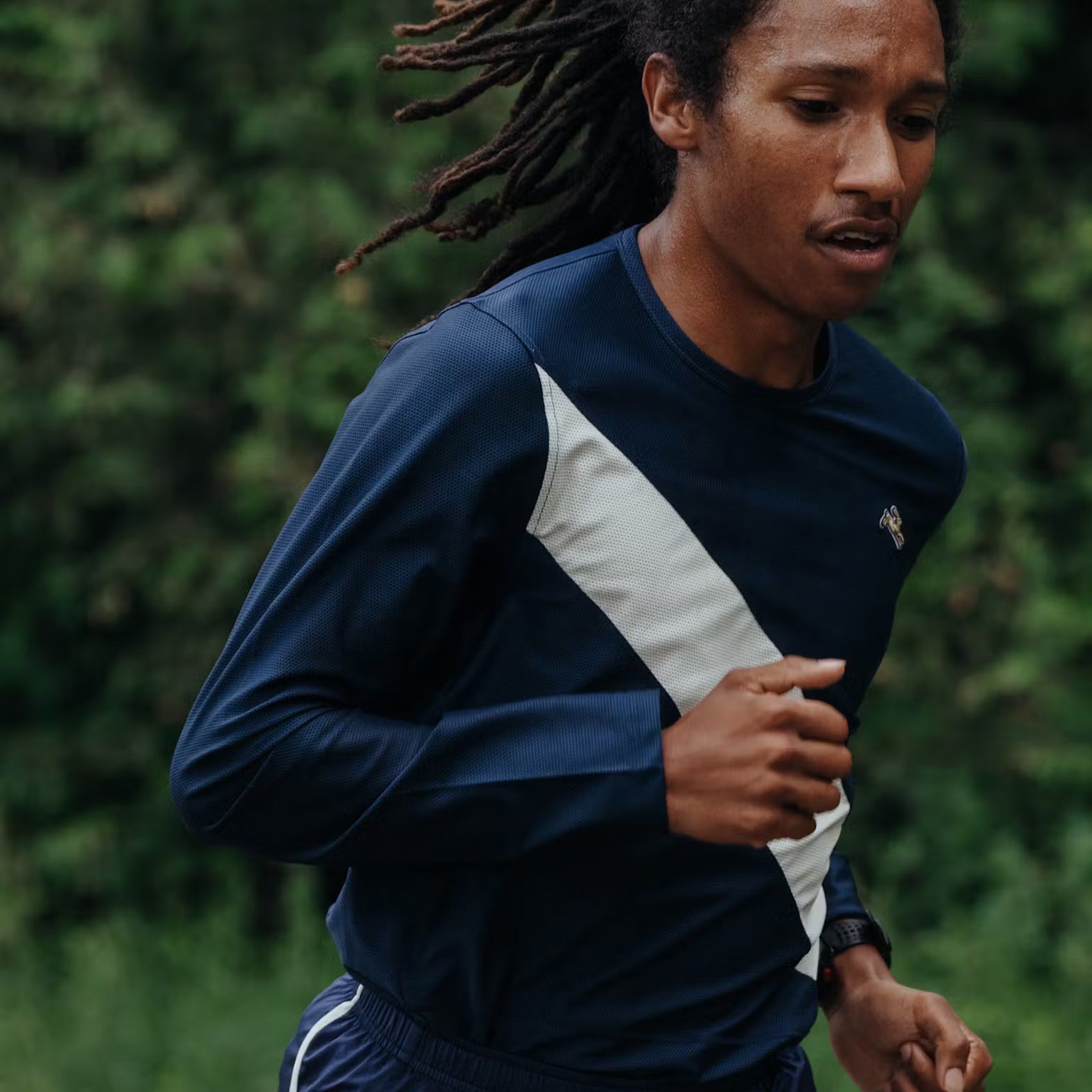 Mens Tracksmith Van Cortlandt Long Sleeve Running T-shirt