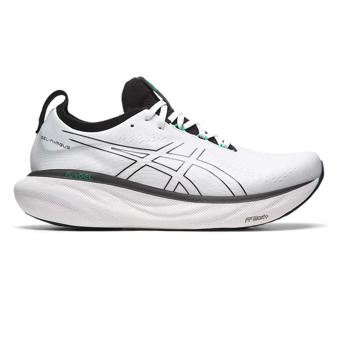 Mens ASICS GEL-Nimbus 25 - White/ Black