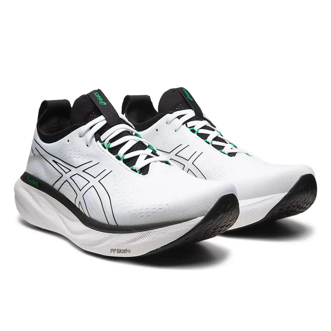 Mens ASICS GEL-Nimbus 25 - White/ Black