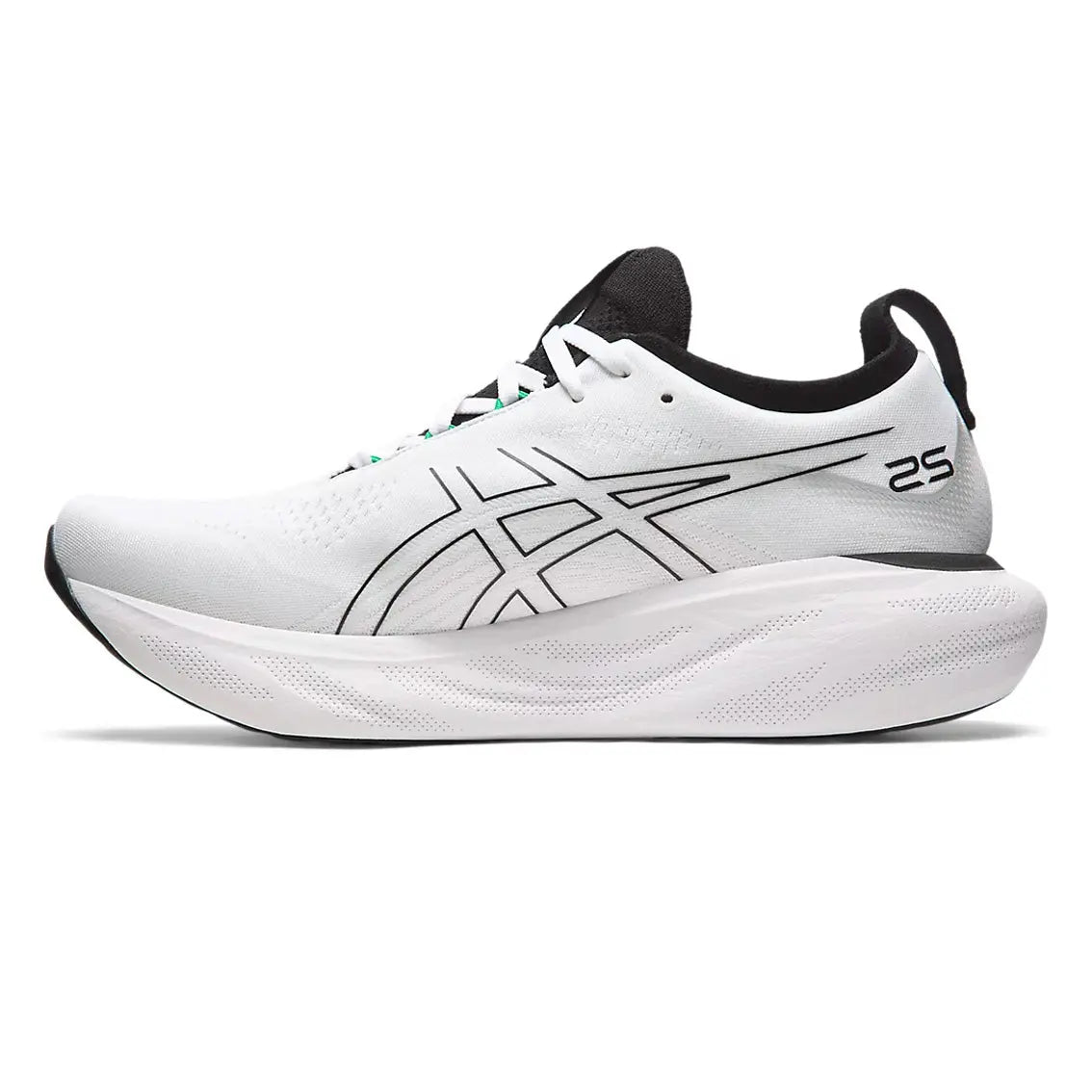 Mens ASICS GEL-Nimbus 25 - White/ Black
