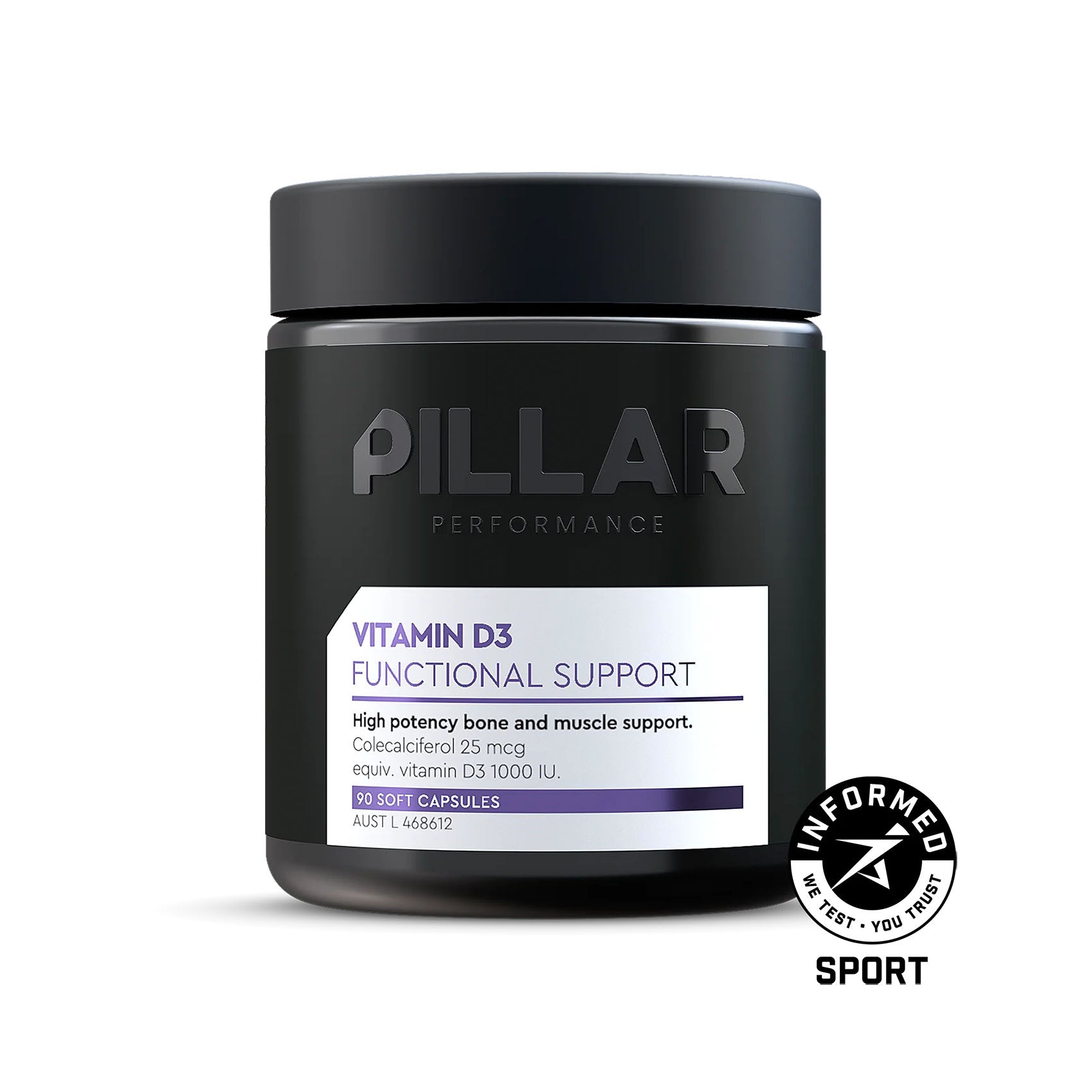 PILLAR Performance Vitamin D3 Jar