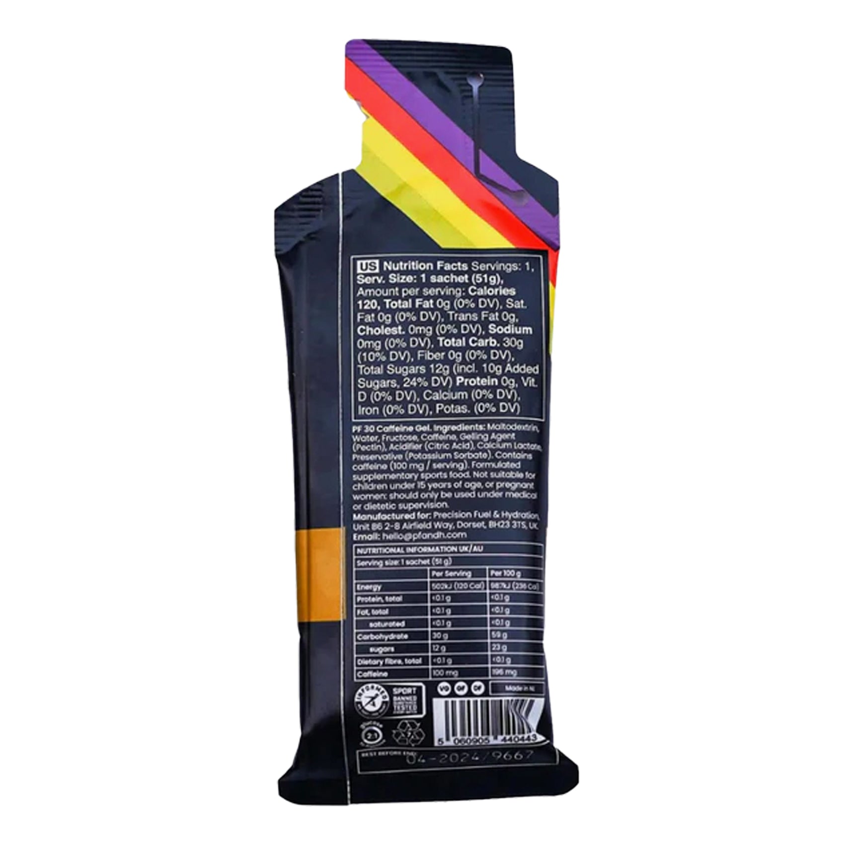 Precision Fuel & Hydration PF 30 Caffeine Energy Gel - 15 Pack