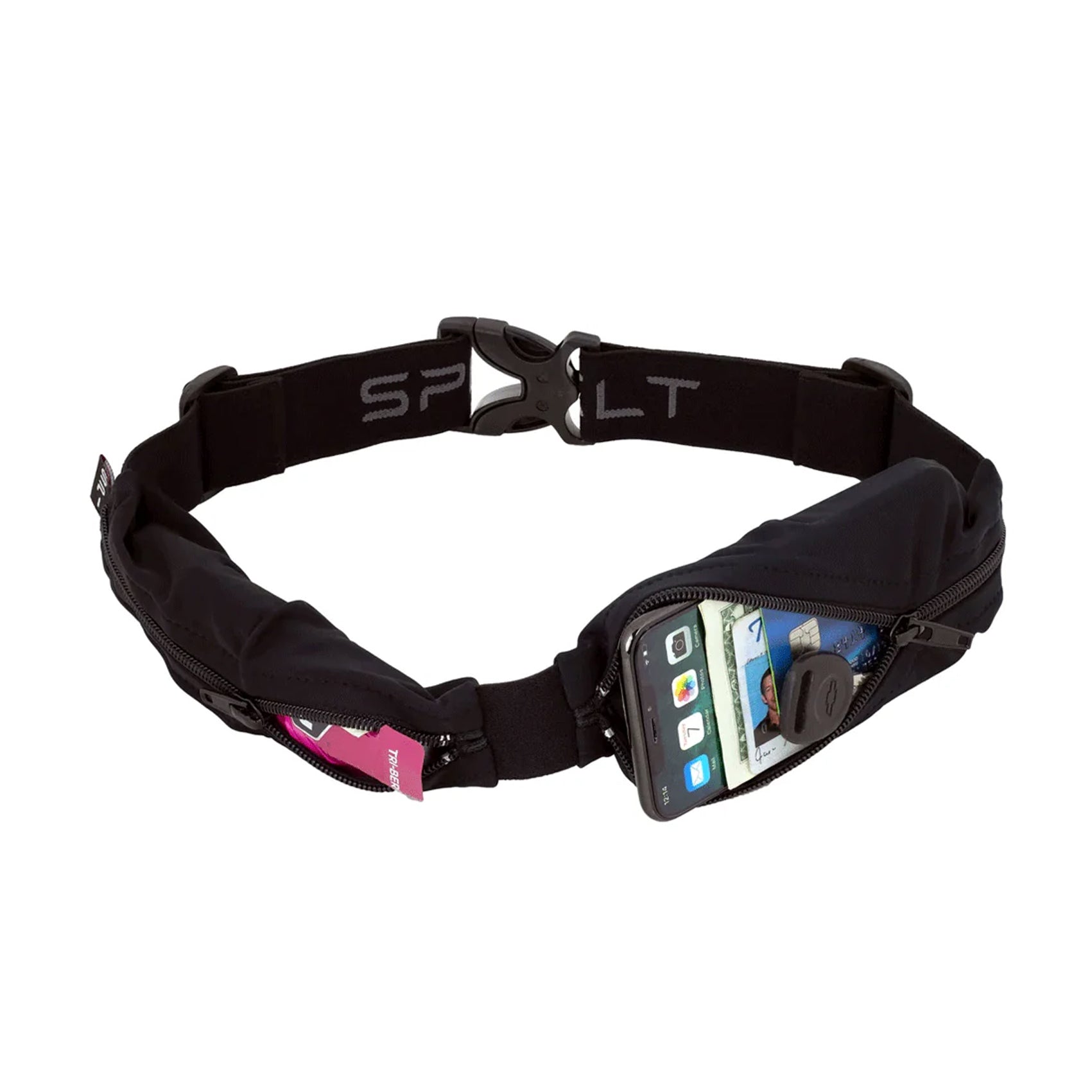 SpiBelt Dual Pocket Pro Running Belt Double Pockets and Wider Band