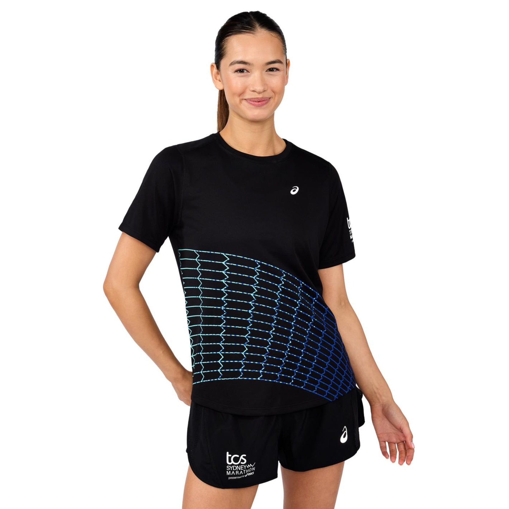 Womens ASICS Silver Short Sleeve Top - Sydney Marathon 2026