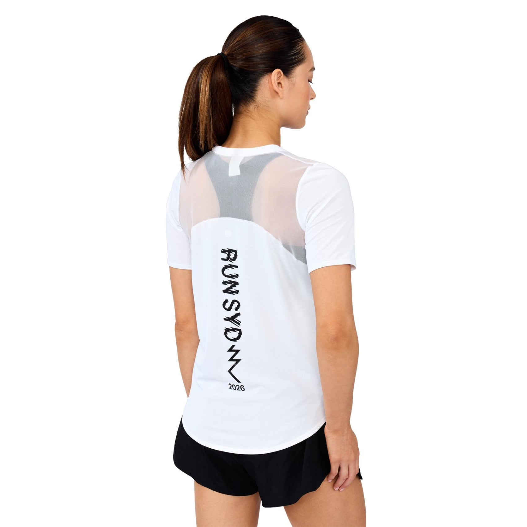 Womens ASICS Sydney Marathon Road Short Sleeve Top