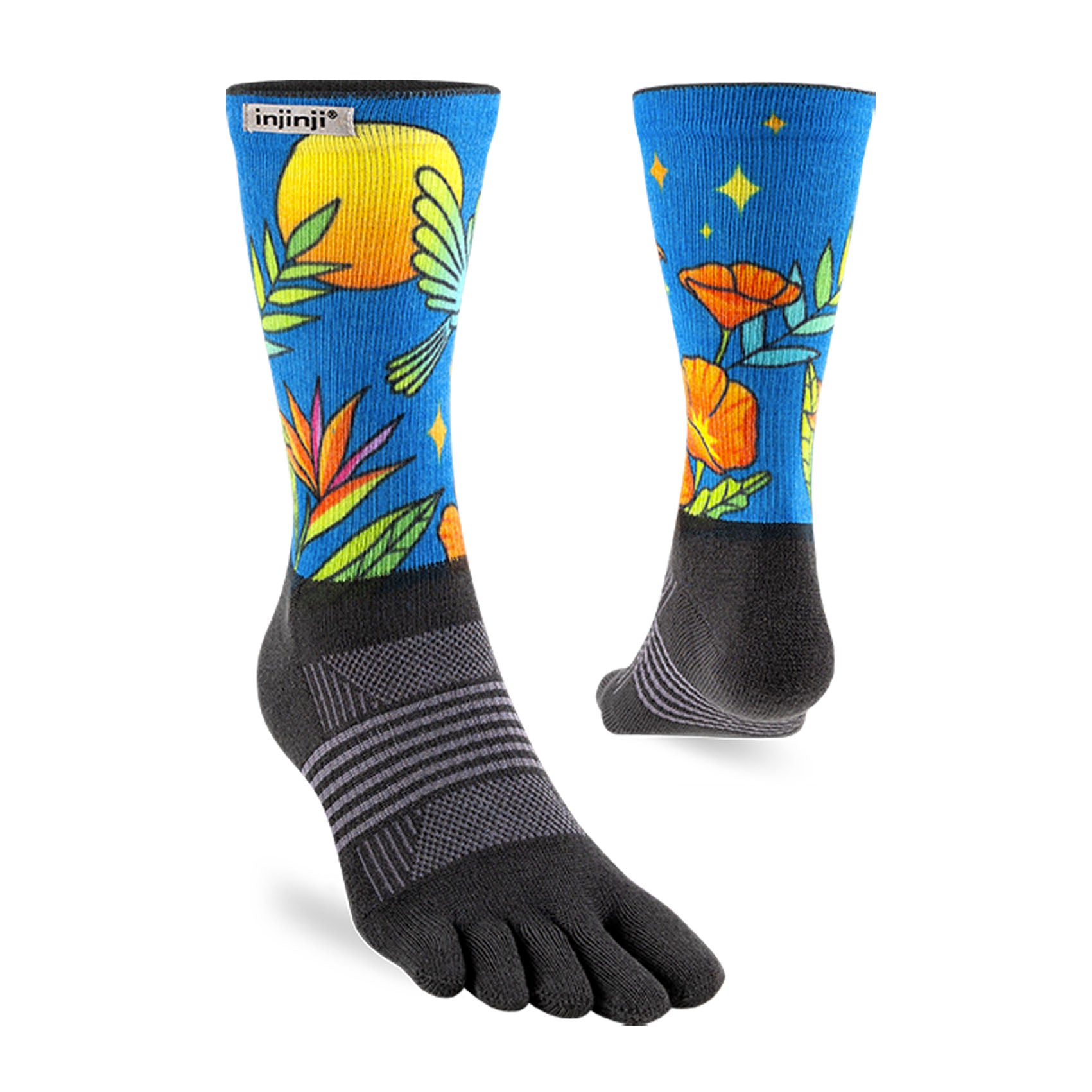 Womens Injinji Trail Artist Designed Crew Socks