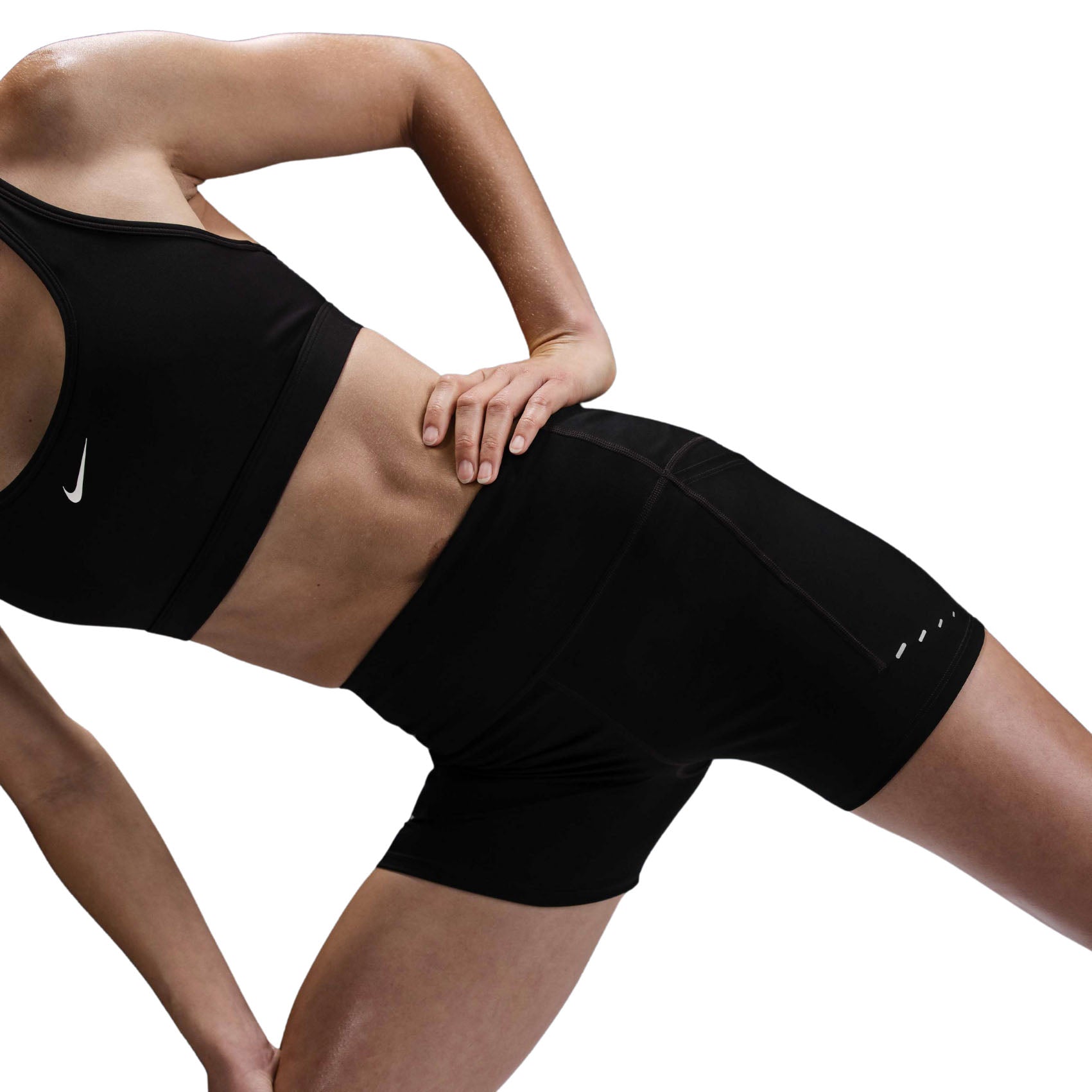 Womens Nike Swift High-Waisted 4 Inch Tight Running Shorts with Pockets