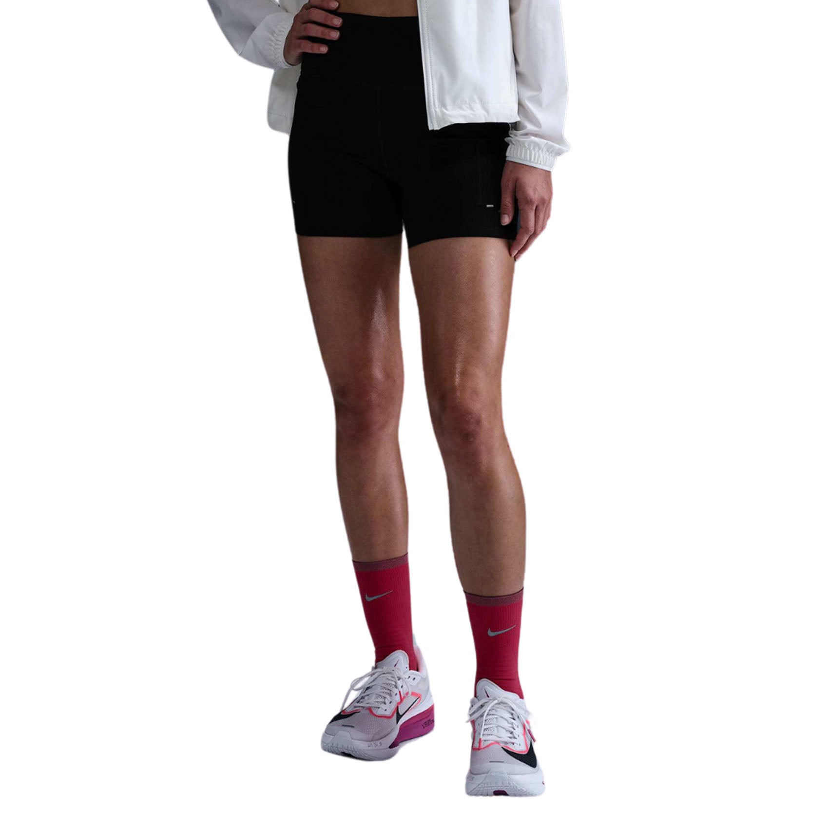 Womens Nike Swift High-Waisted 4 Inch Tight Running Shorts with Pockets