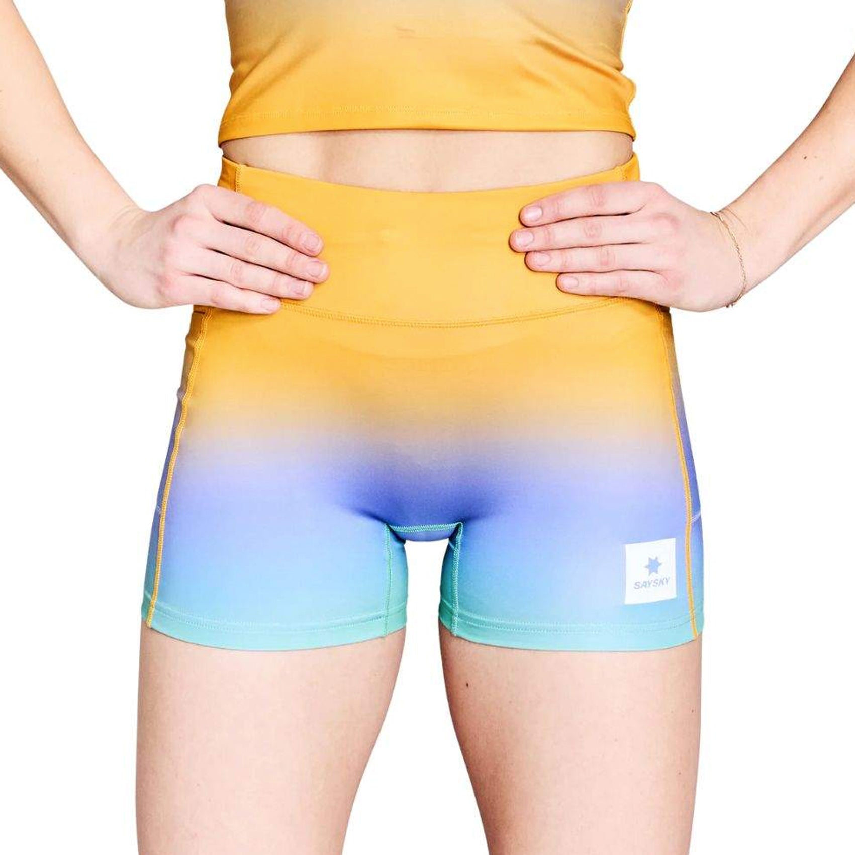 Womens Saysky Drip Dye Combat+ 4-inch Short Tights