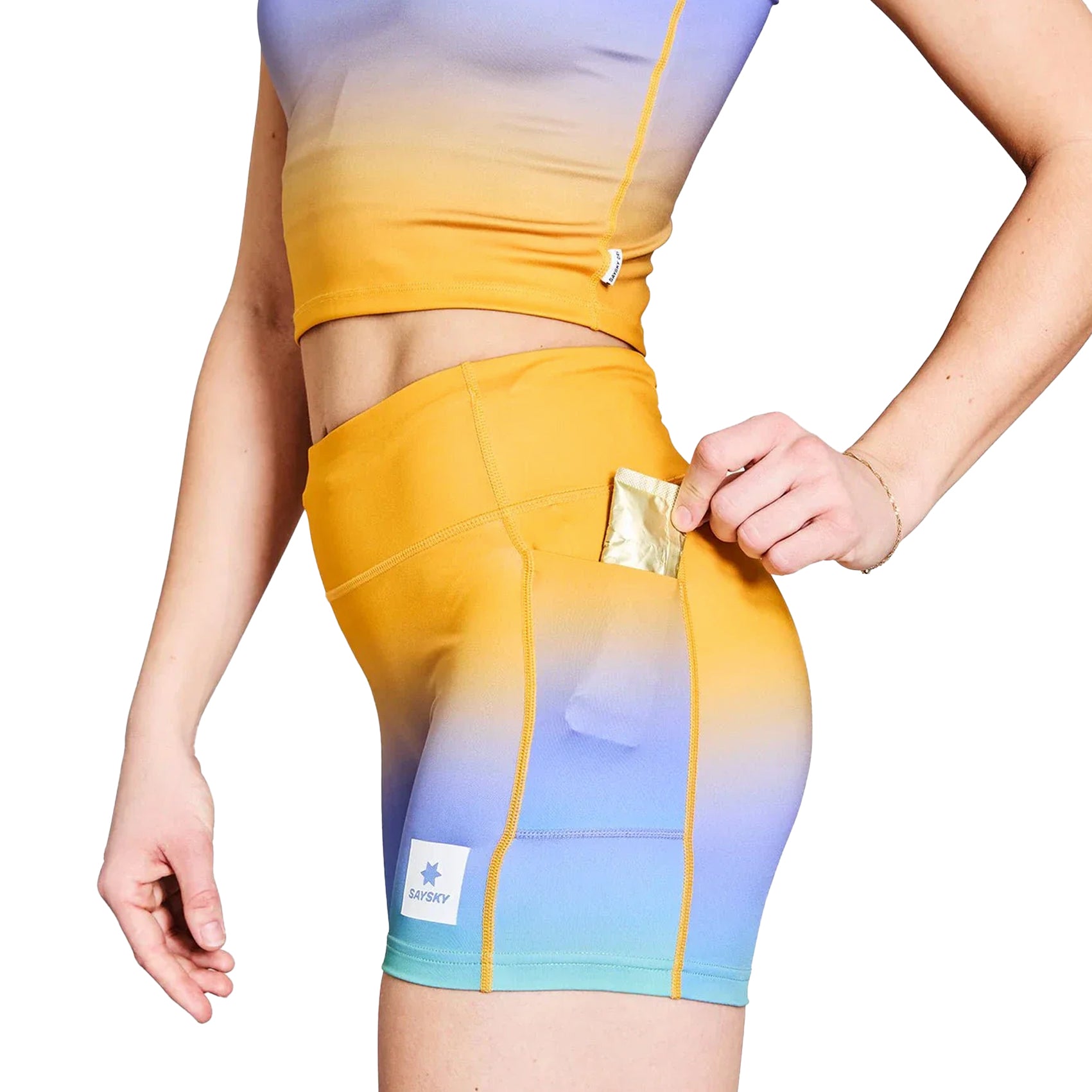 Womens Saysky Drip Dye Combat+ 4-inch Short Tights