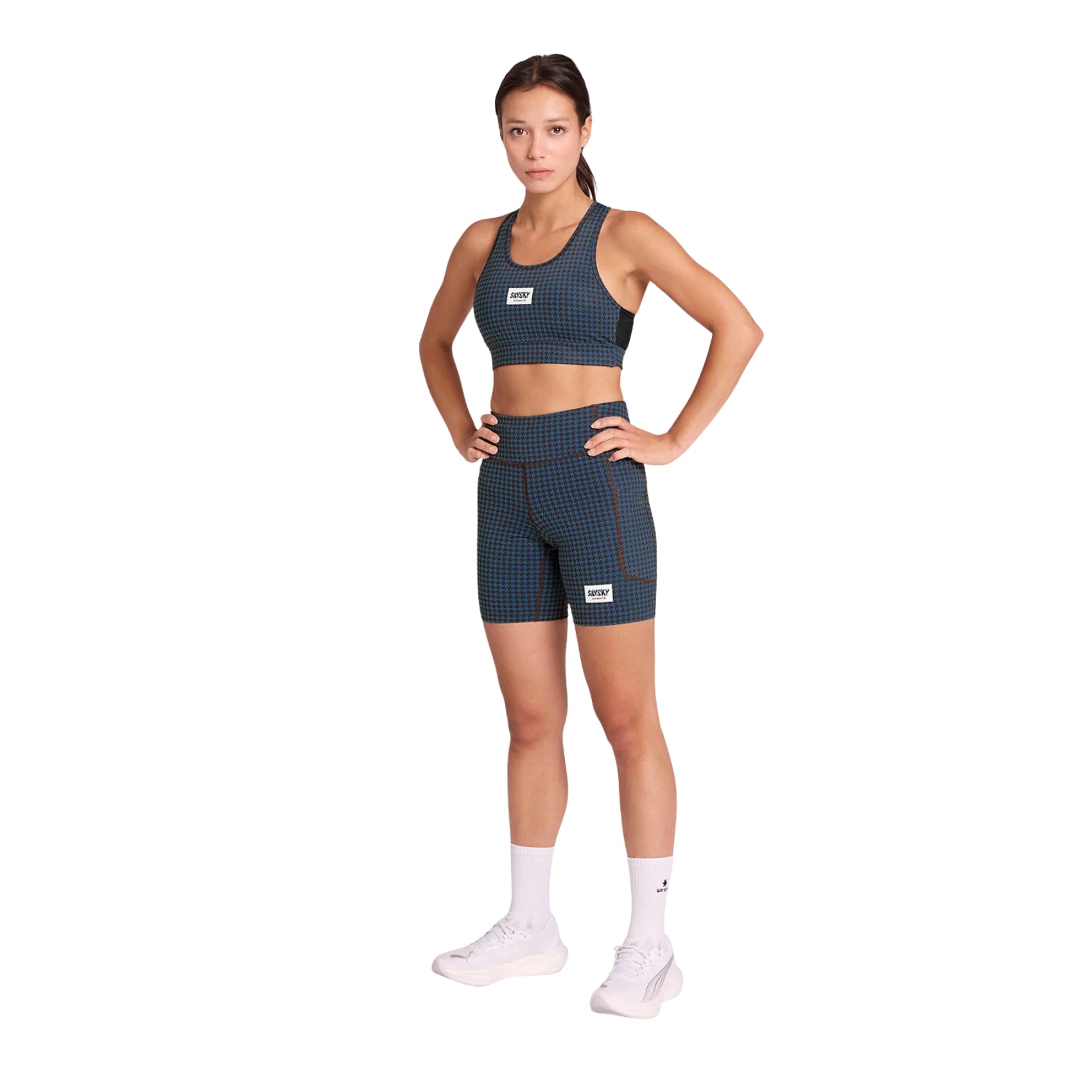 Womens Saysky Houndstooth Combat Sports Bra