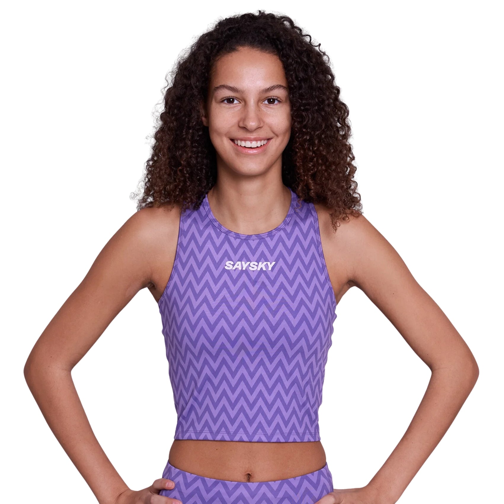 Womens Saysky Zig Zag Combat Crop Top