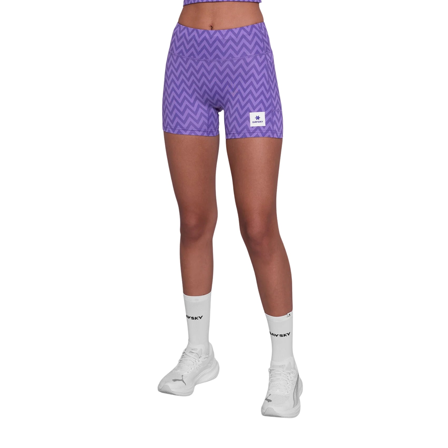 Womens Saysky Zig Zag Combat+ Short Tights 4 Inch