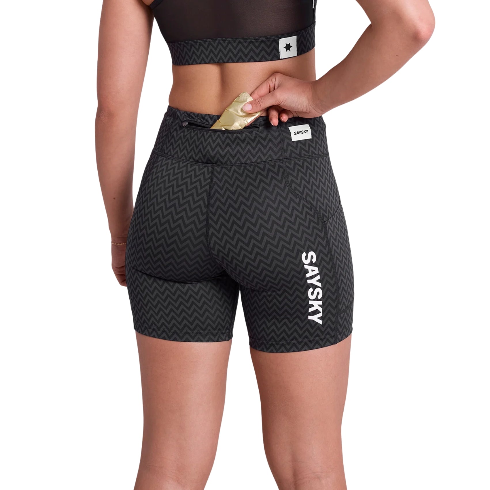 Womens Saysky Zig Zag Combat+ Short Tights 7 Inch