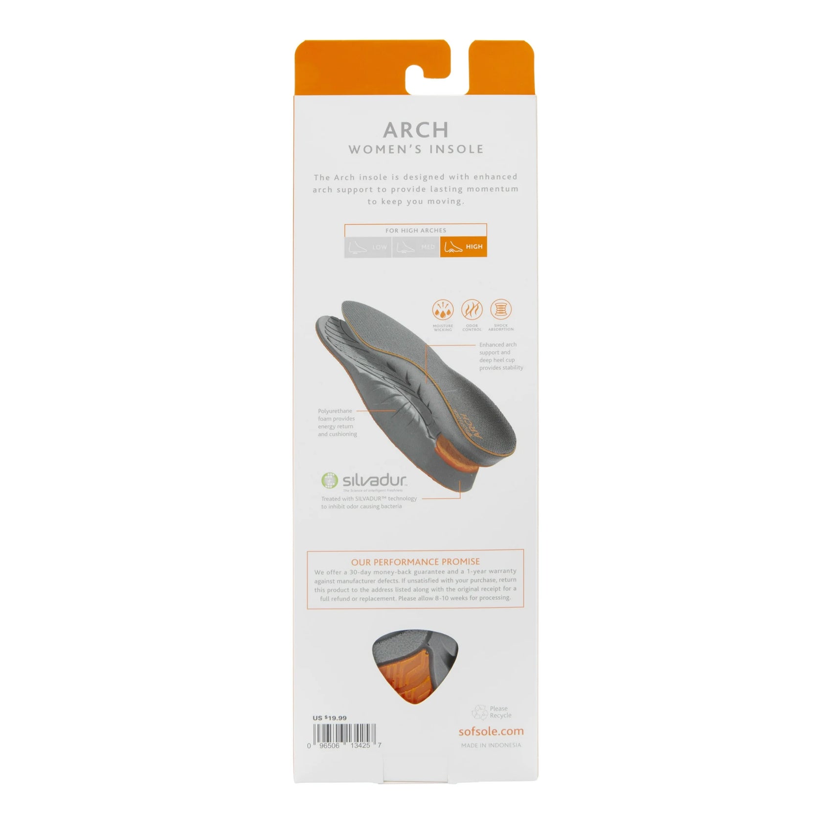 Womens Sofsole Perform Arch Insole