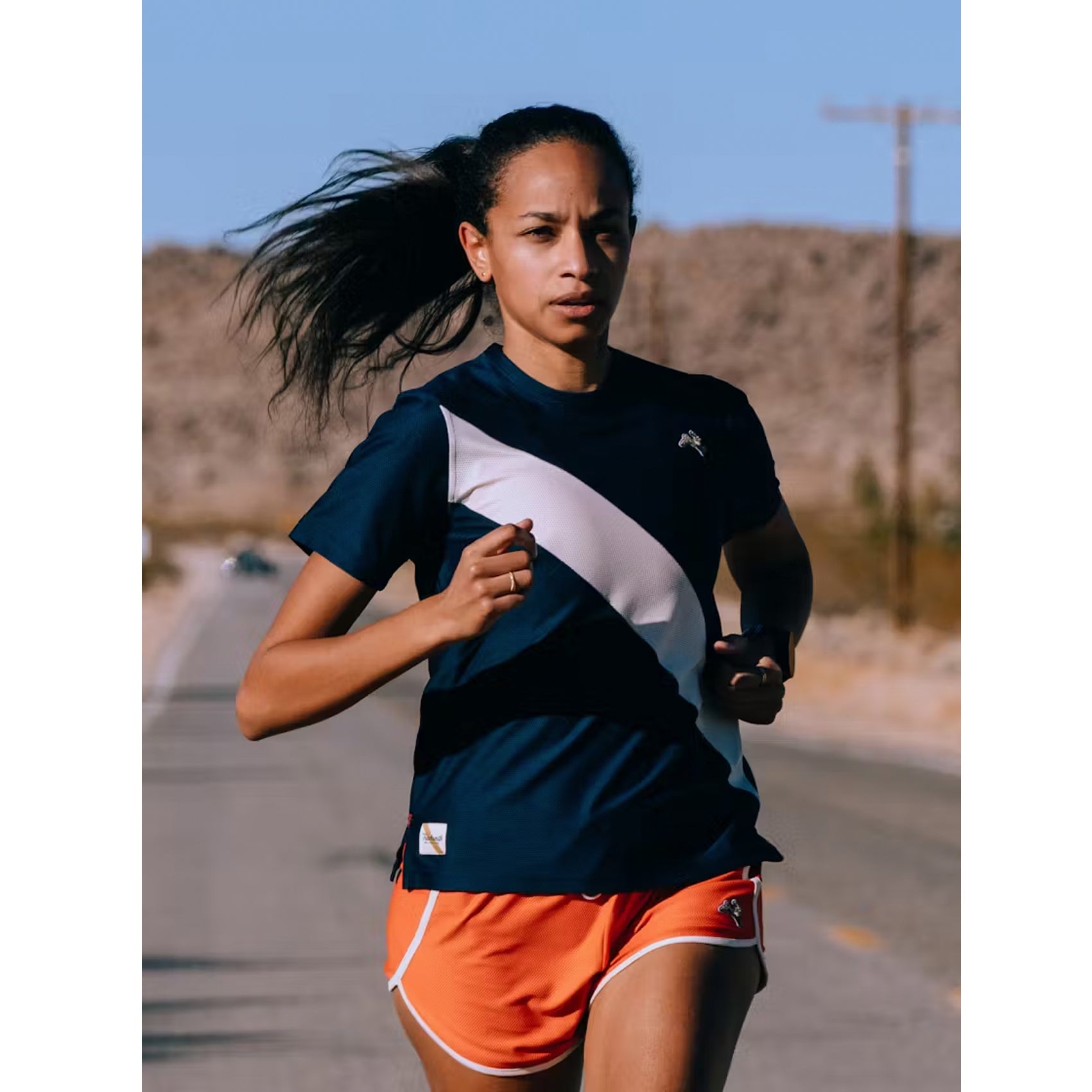 Womens Tracksmith Van Cortlandt Short Sleeve Running T-shirt