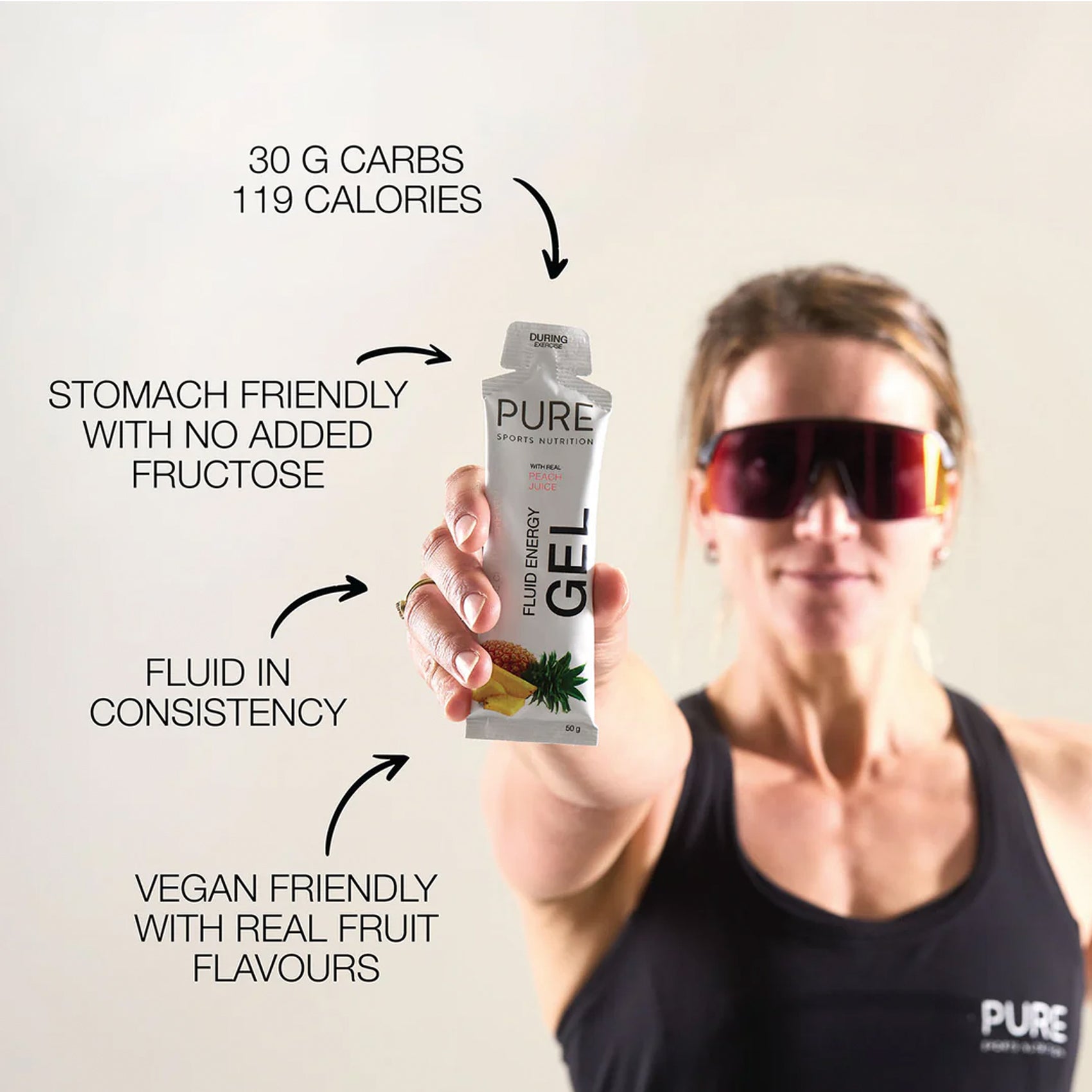 PURE Sports Nutrition Fluid Energy Gel 50g