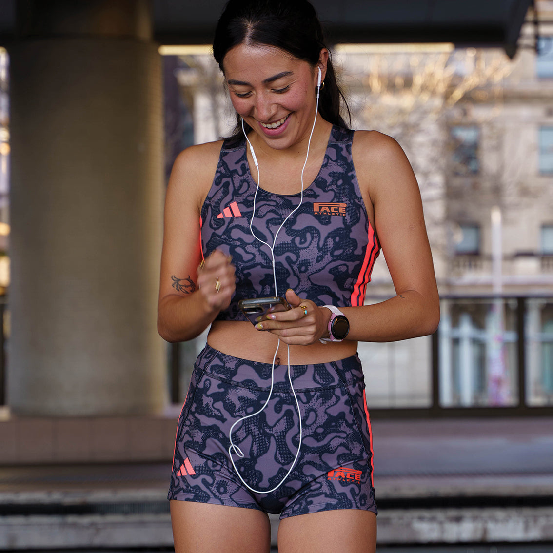 Womens adidas x Pace Athletic Adizero Running Short Tights