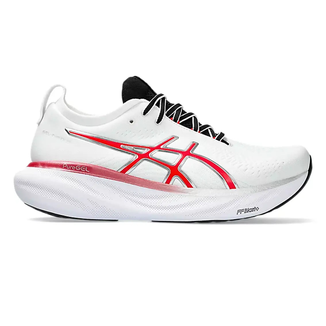 Mens ASICS GEL-Nimbus 25 Anniversary - White / Classic Red | White
