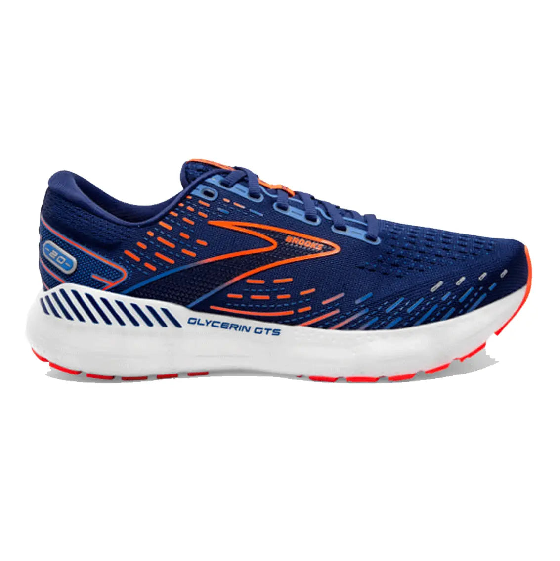 Mens Brooks Glycerin GTS 20 (Wide) - Blue Depths/Palace blue/Orange