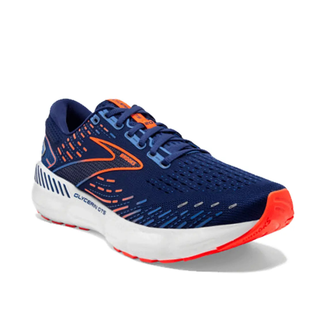 Mens Brooks Glycerin GTS 20 (Wide) - Blue Depths/Palace blue/Orange