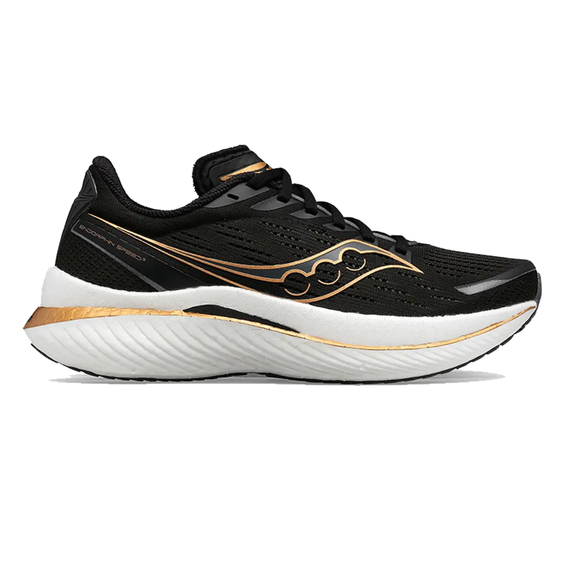 Womens Saucony Endorphin Speed 3 (Wide) - Black / Goldstruck