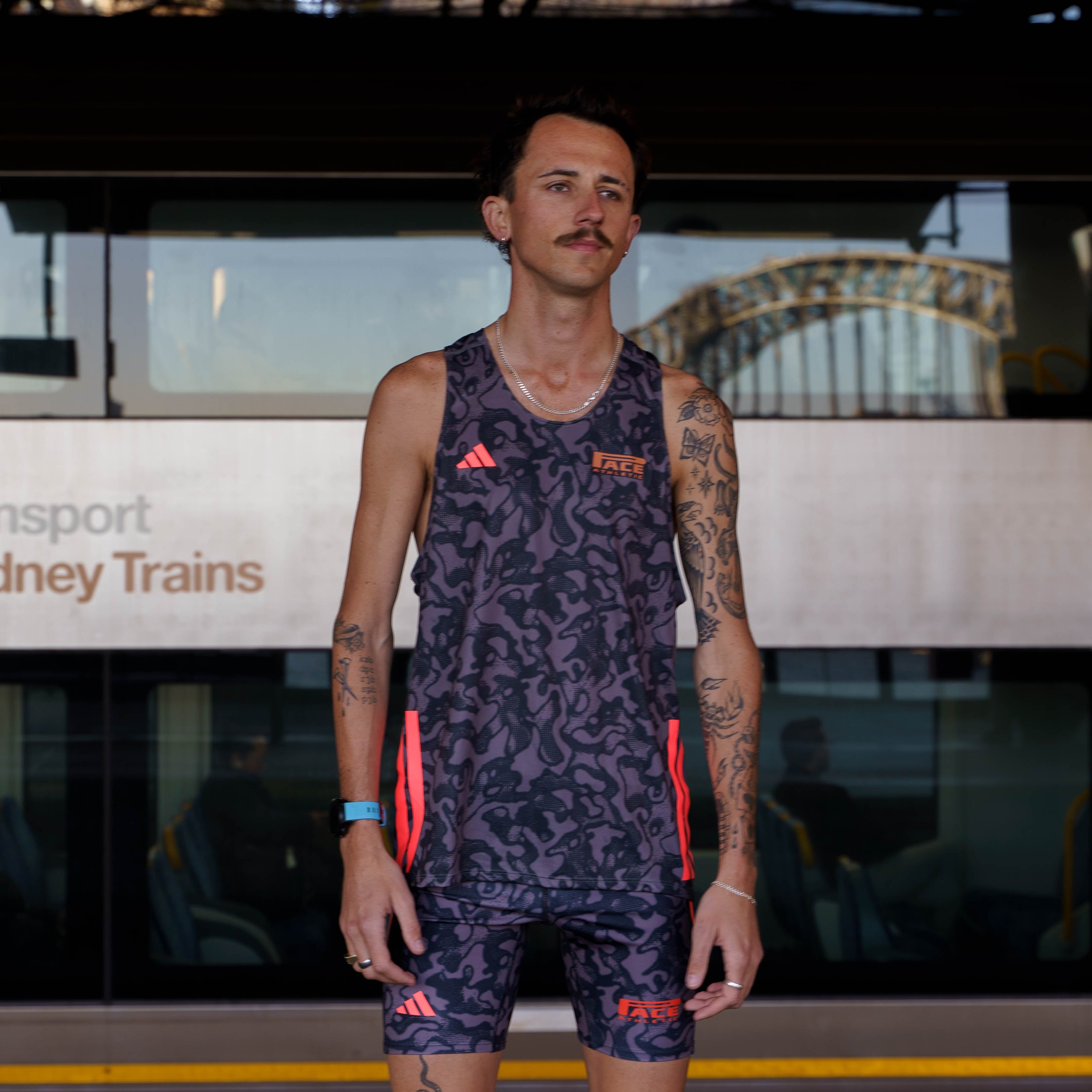 Mens adidas x Pace Athletic Adizero Running Singlet