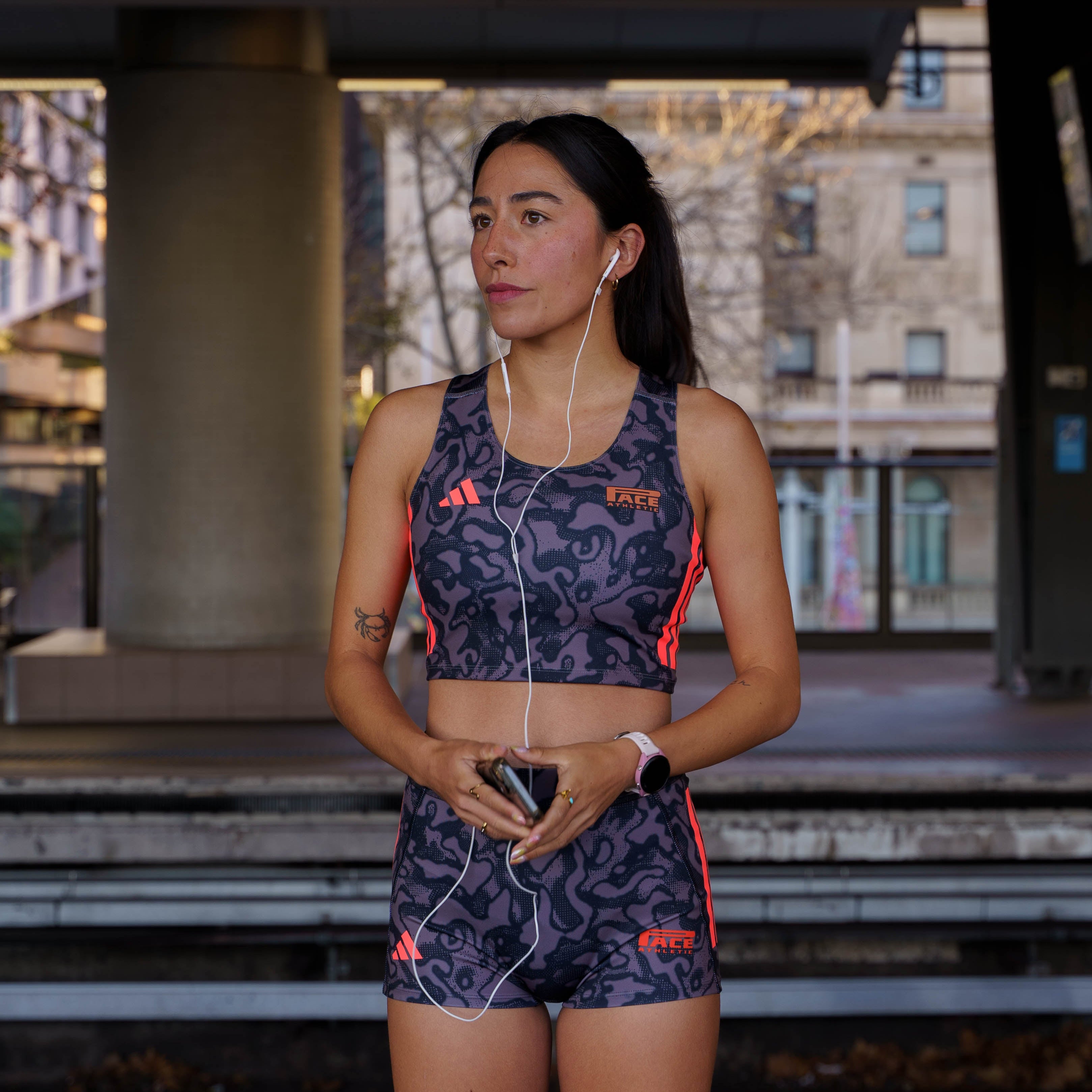 Womens adidas x Pace Athletic Adizero Running Crop Top