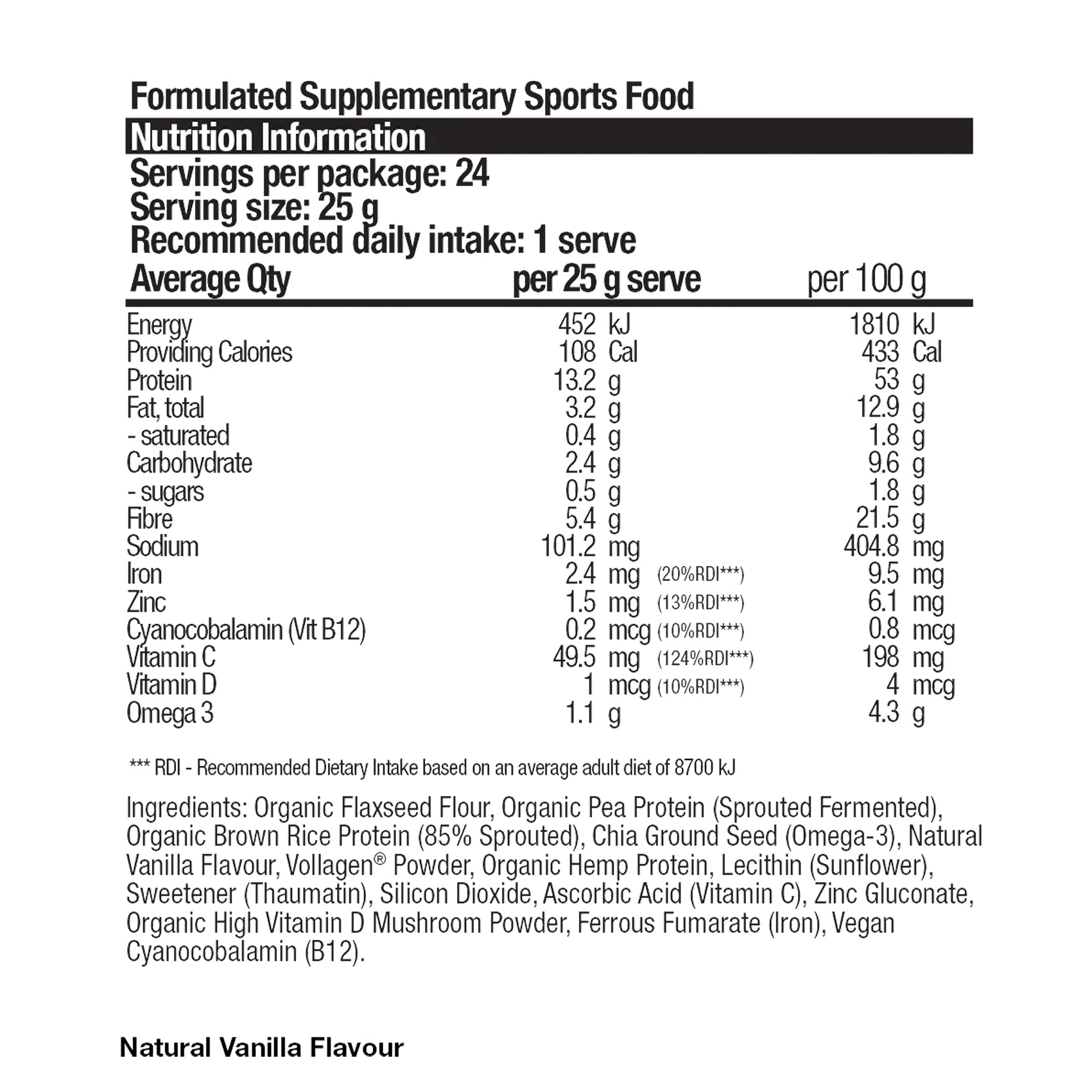 Body Science Vegan Collagen Protein 600g