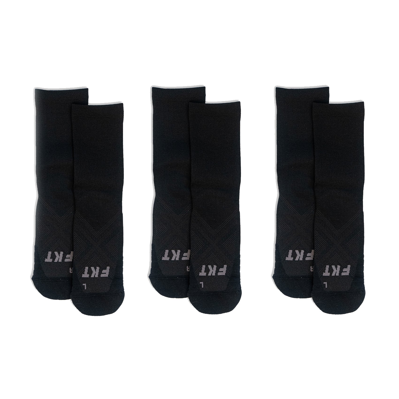 FKT Crew Length Sock Black - 3 Pack