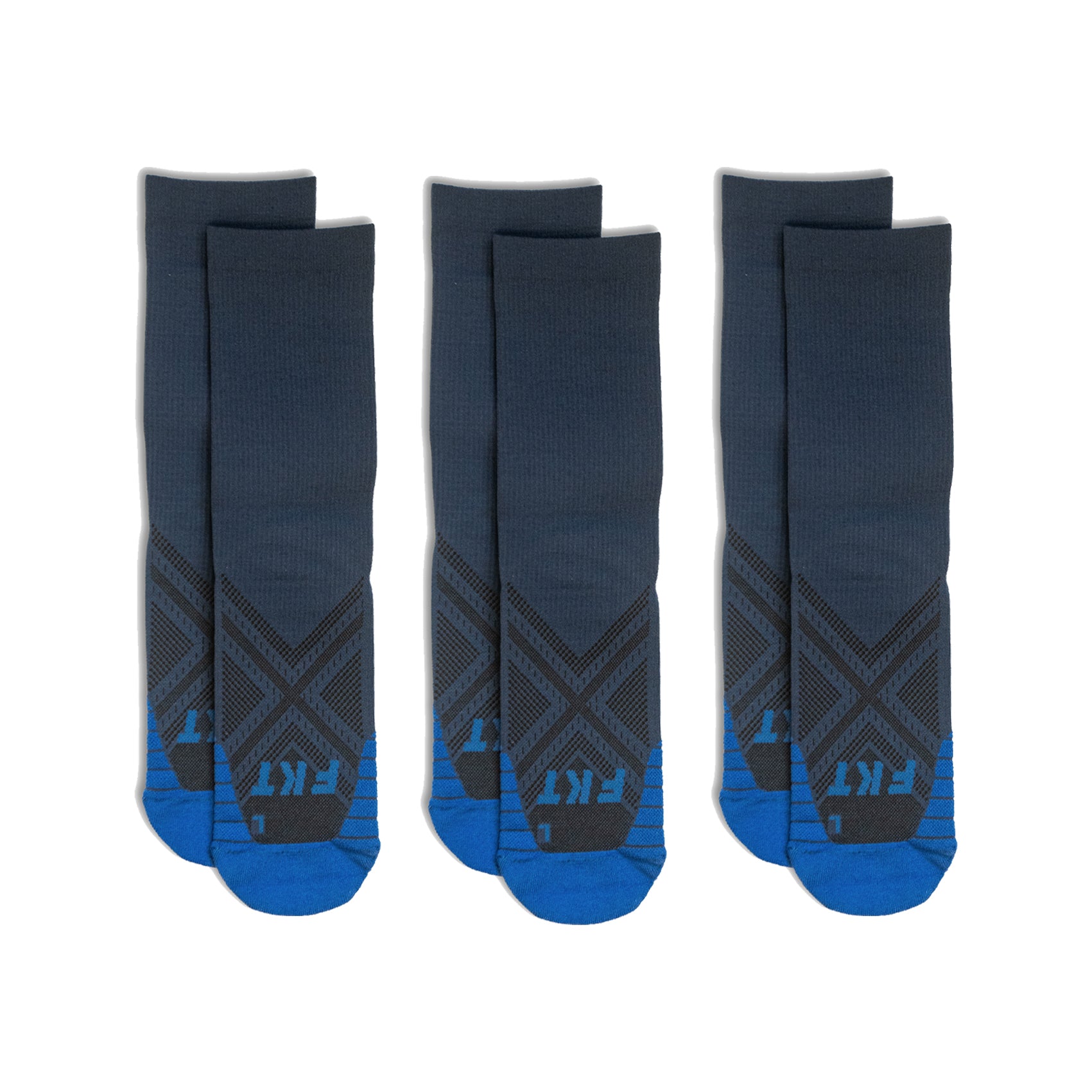 FKT Crew Length Sock Blue - 3 Pack