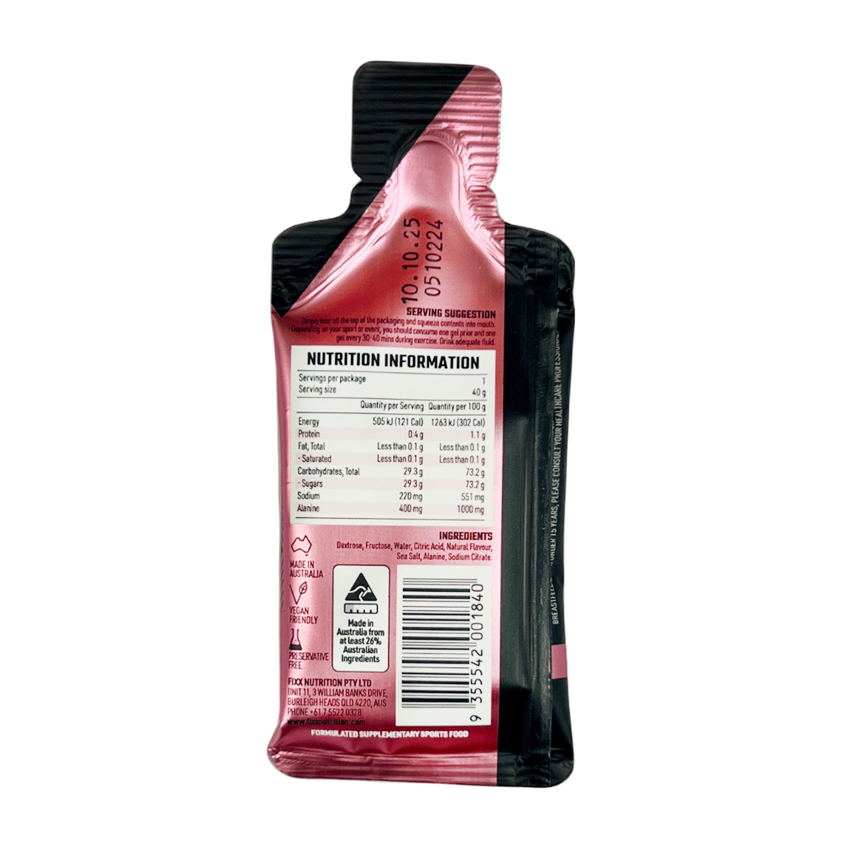 Fixx Nutrition Gel X Pro Energy Gel