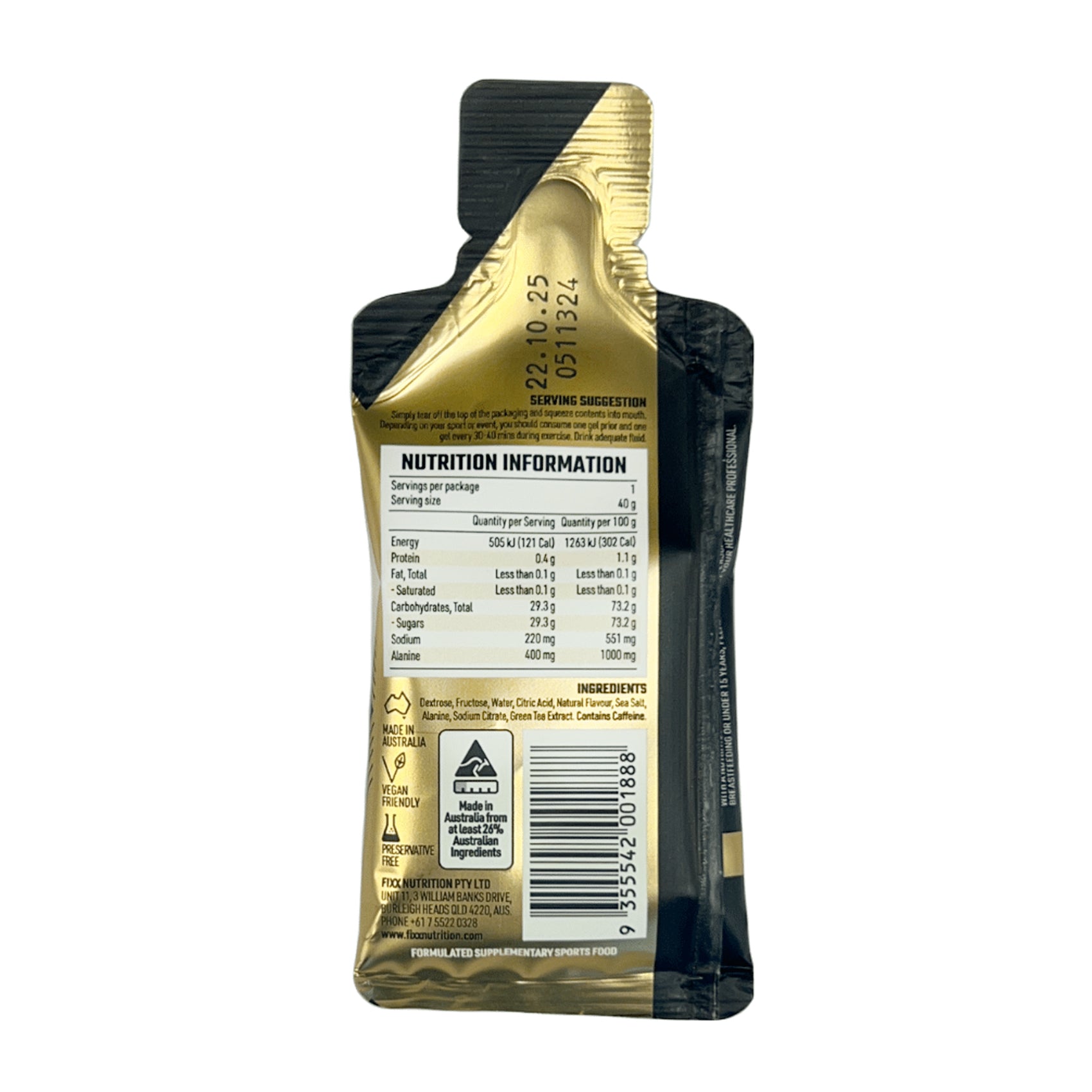 Fixx Nutrition Gel X Pro Energy Gel