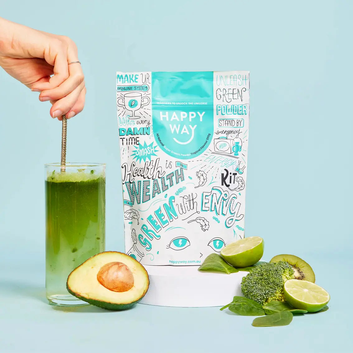 Happy Way Greens Powder - Tropical - 200g