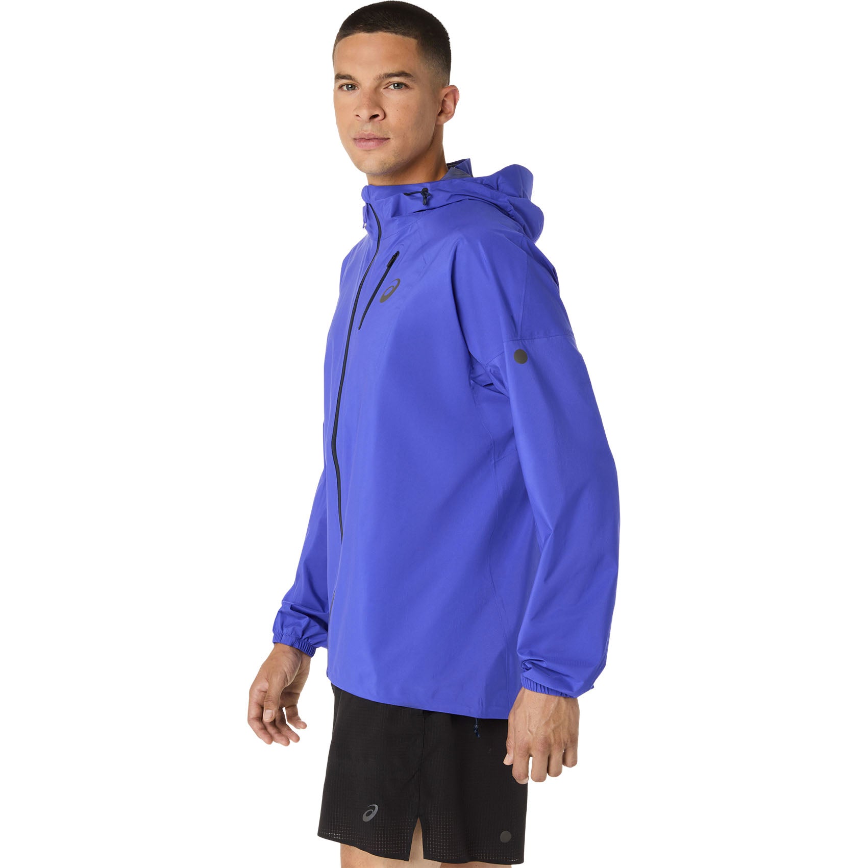 Mens ASICS Fujitrail Elite Waterproof Jacket for Running | Saxon Green