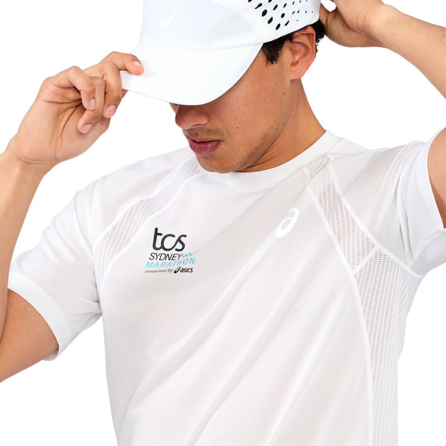 Mens ASICS Sydney Marathon Road Short Sleeve Top