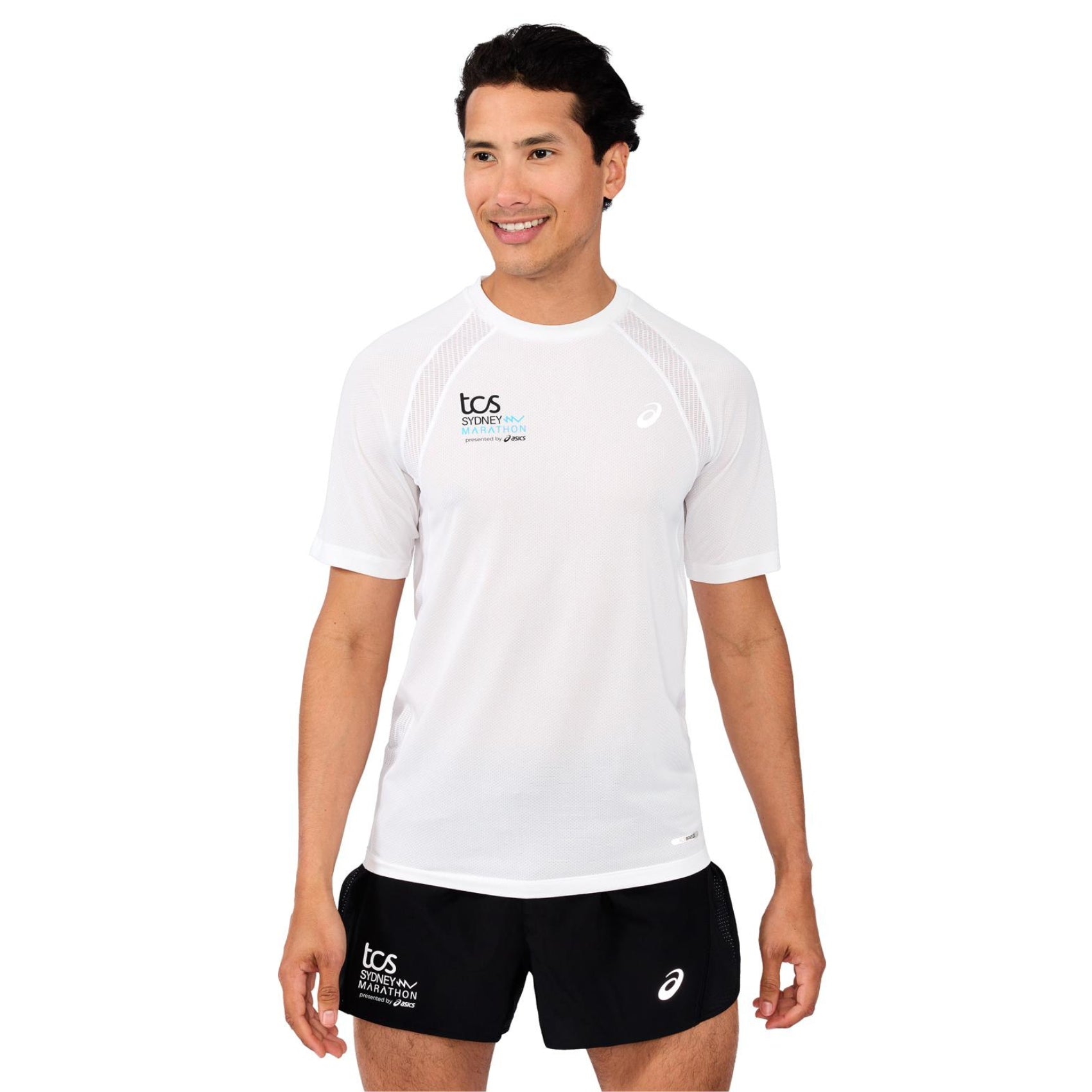 Mens ASICS Sydney Marathon Road Short Sleeve Top