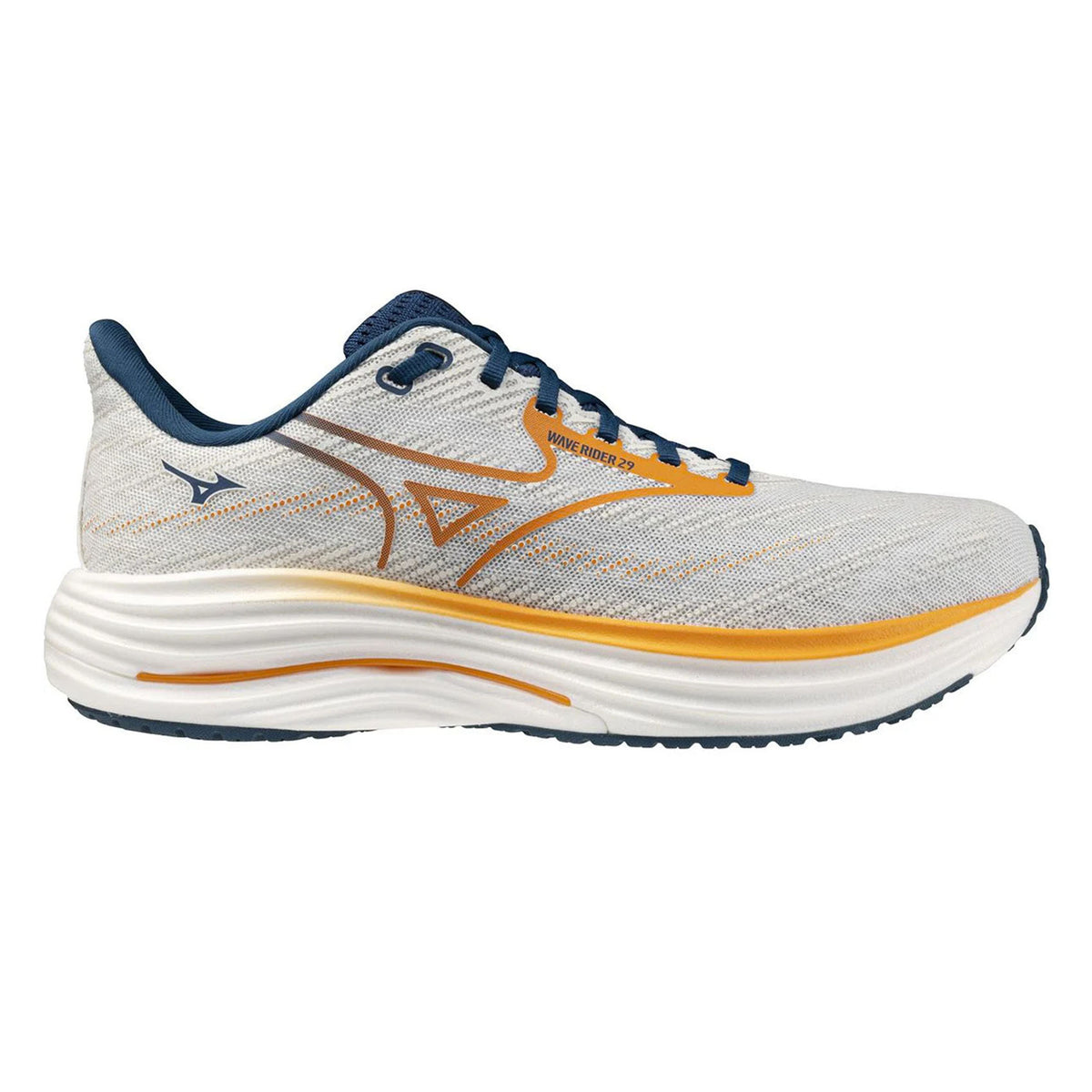 Mens Mizuno Wave Rider 29 | Reliable Supportive Running Shoe | GF White ...
