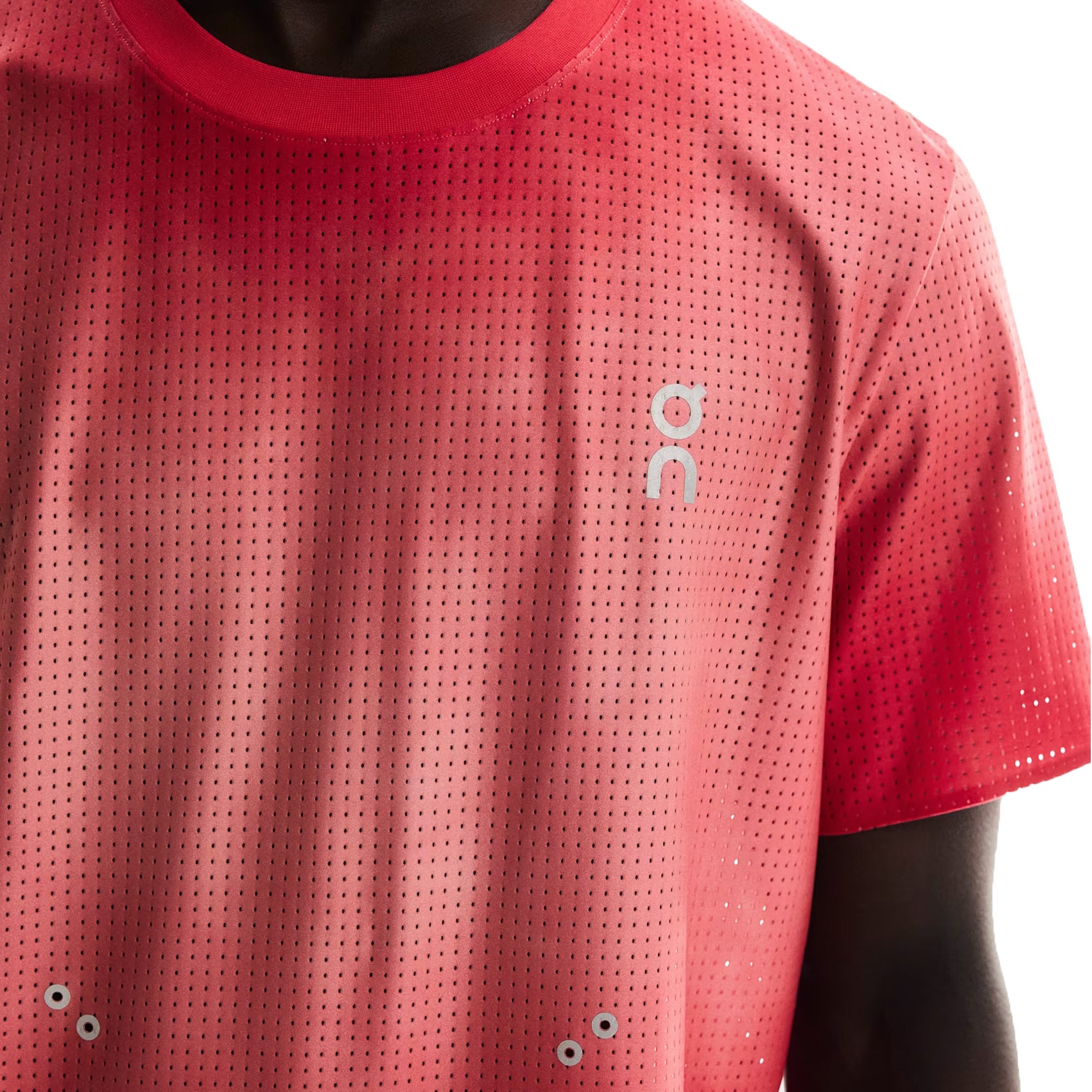 Mens On Running Pace Mesh-T | Soft Breathable Running Top | Red