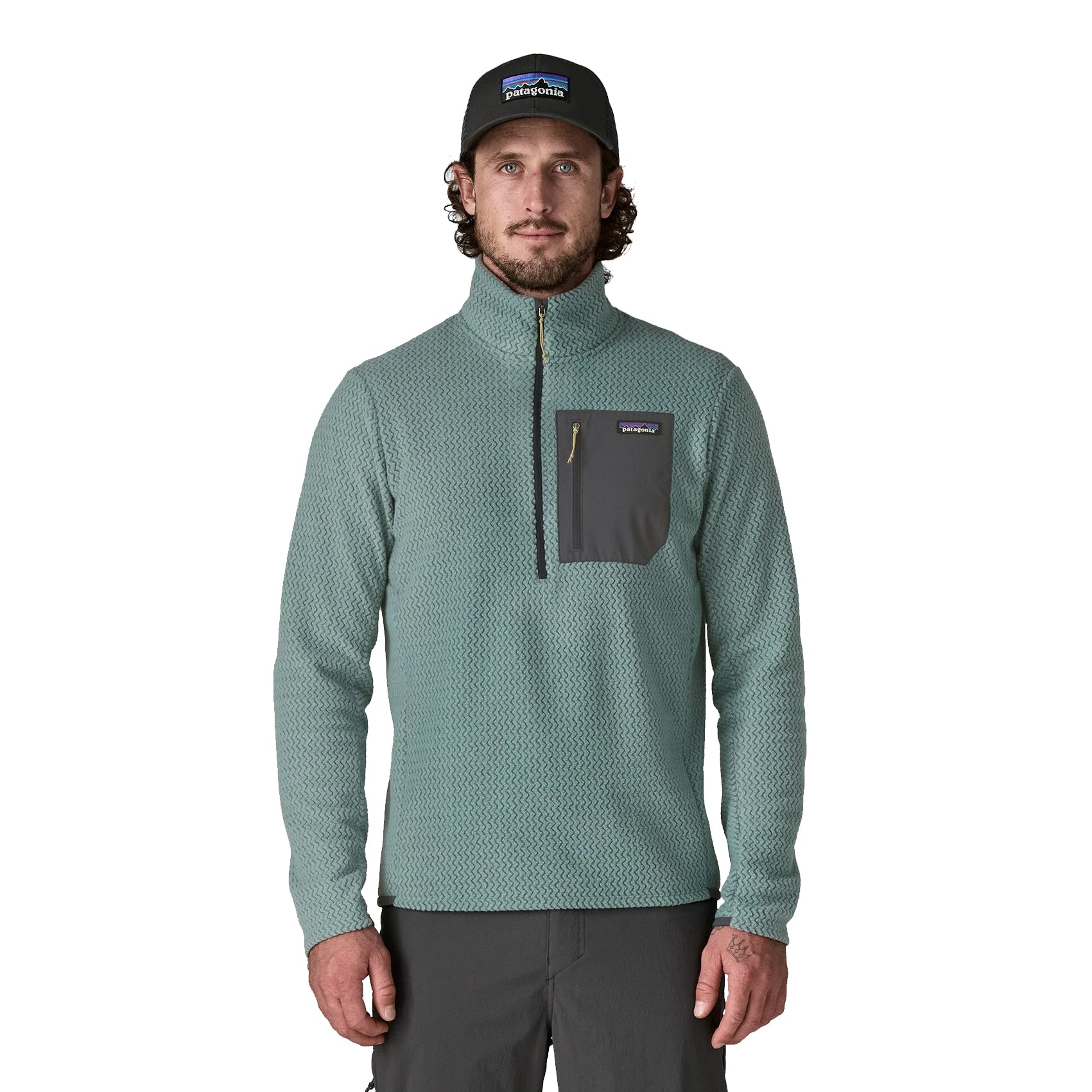Mens Patagonia R1 Air Fleece Zip Neck