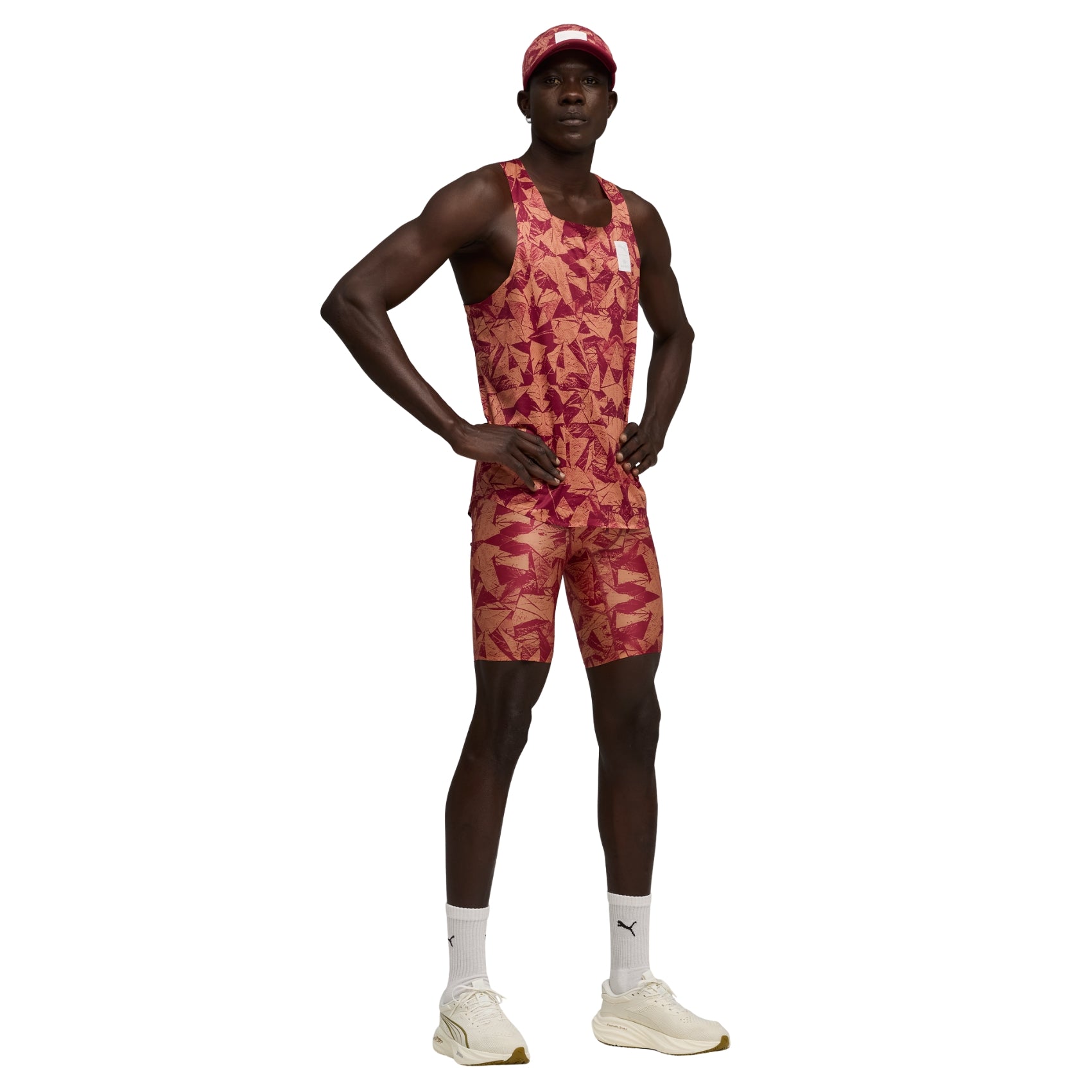 PUMA×SAYSKY セイスカイ　シングレットタイツ 上下セットM Mens PUMA x Saysky Short Tights AOP | Team Regal Red / AOP