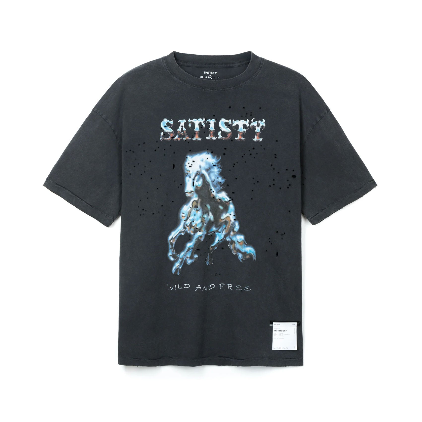 Mens Satisfy MothTech Running Tee | Aged Black SAB