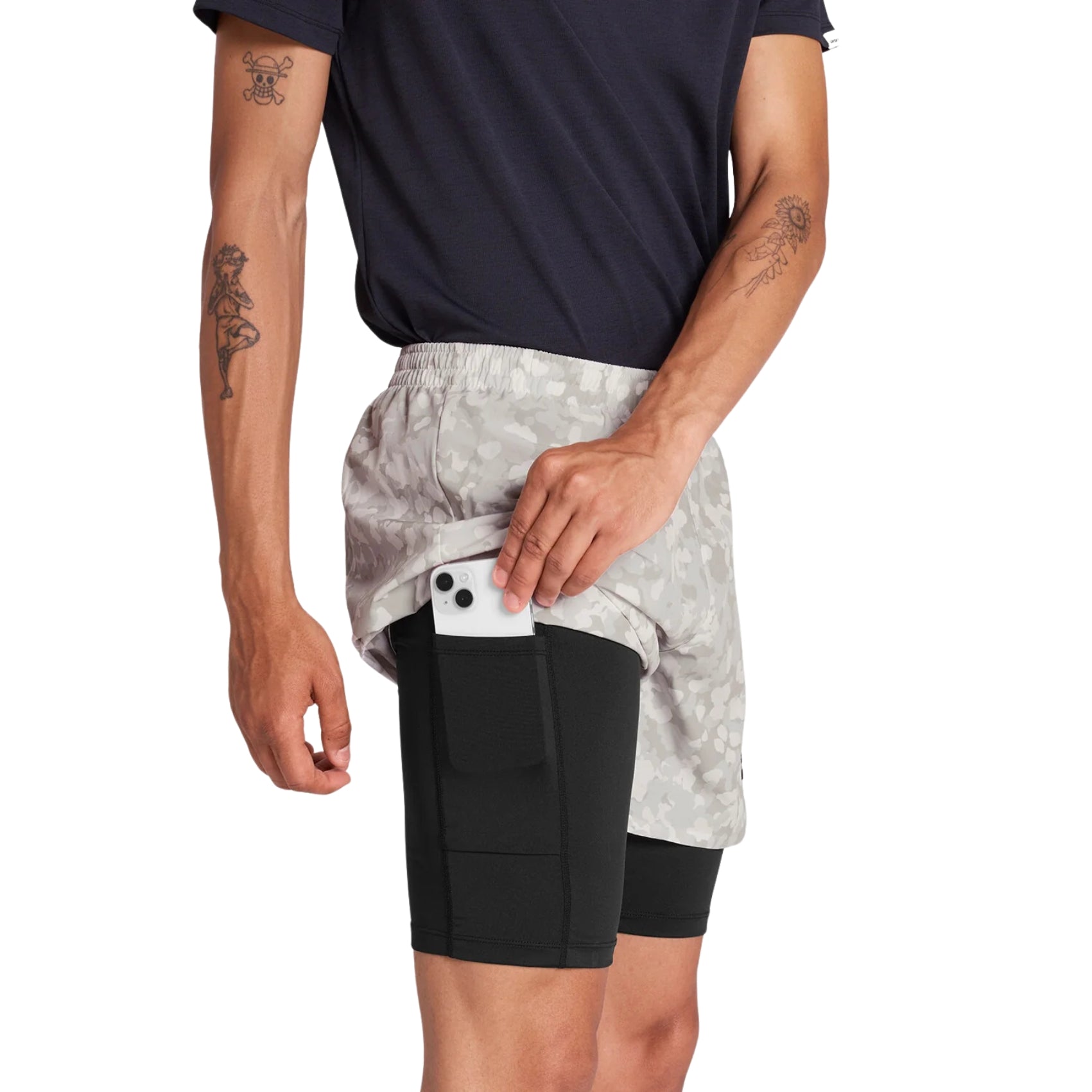 Mens Saysky Camo Pace 2-in-1 Shorts 5 Inch | Sand Camo