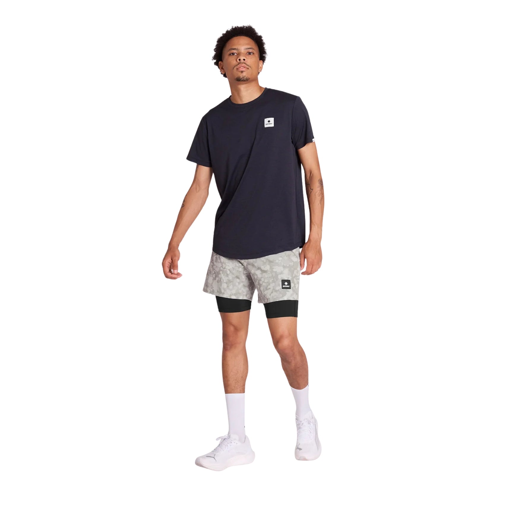 Mens Saysky Camo Pace 2-in-1 Shorts 5 Inch | Sand Camo